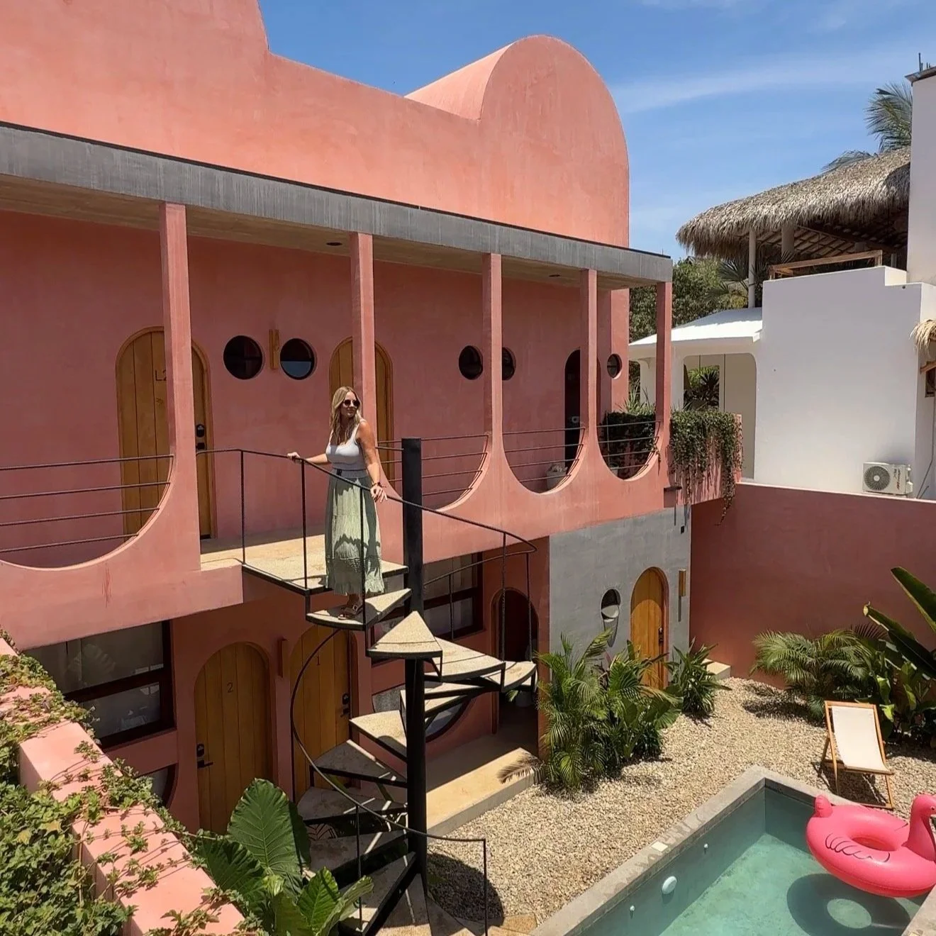 Megan standing in Amplitude Coliving house in Puerto Escondido Mexico