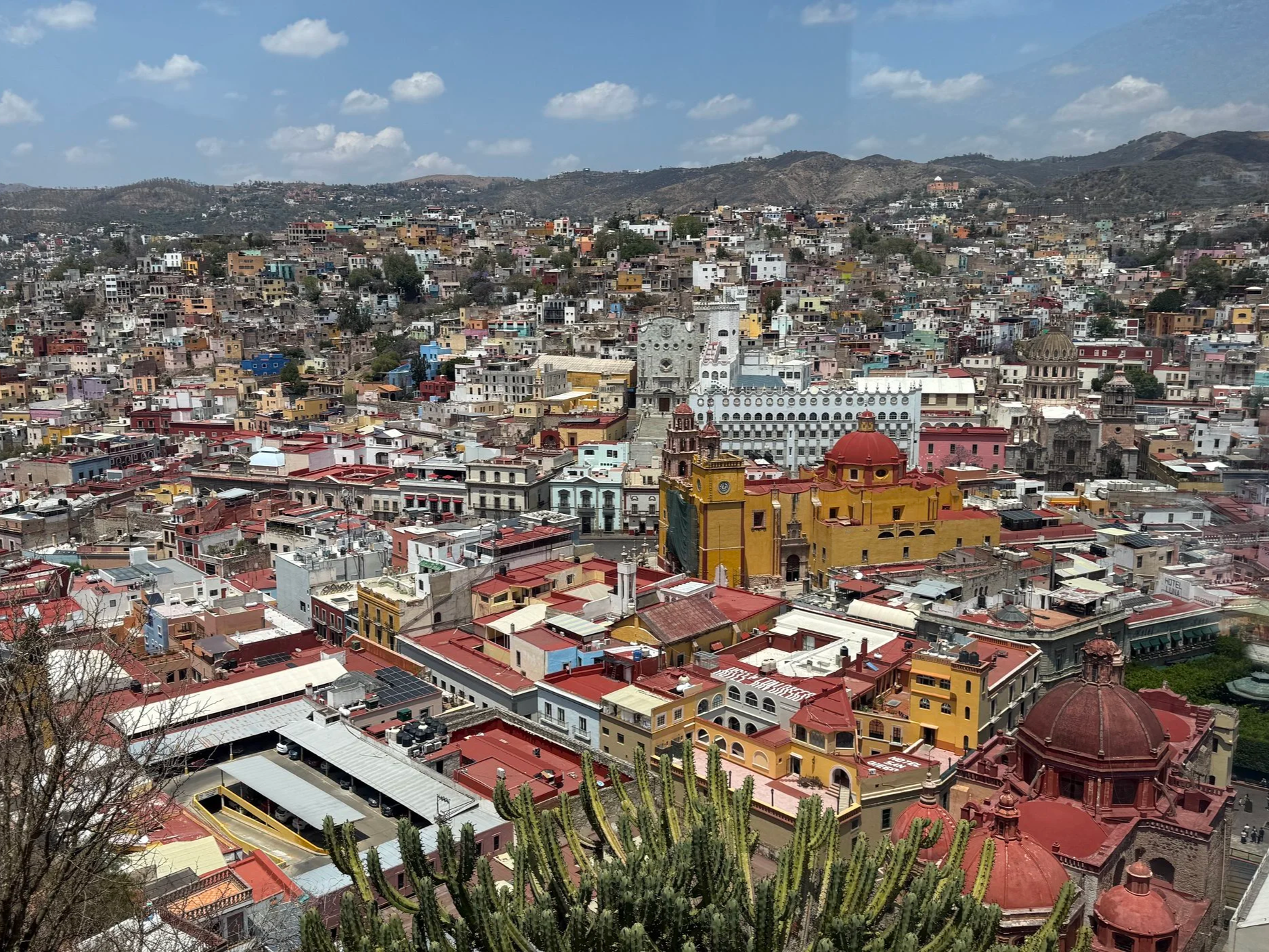 View of Guanajuato, Mexico from viewpoint overlooking city