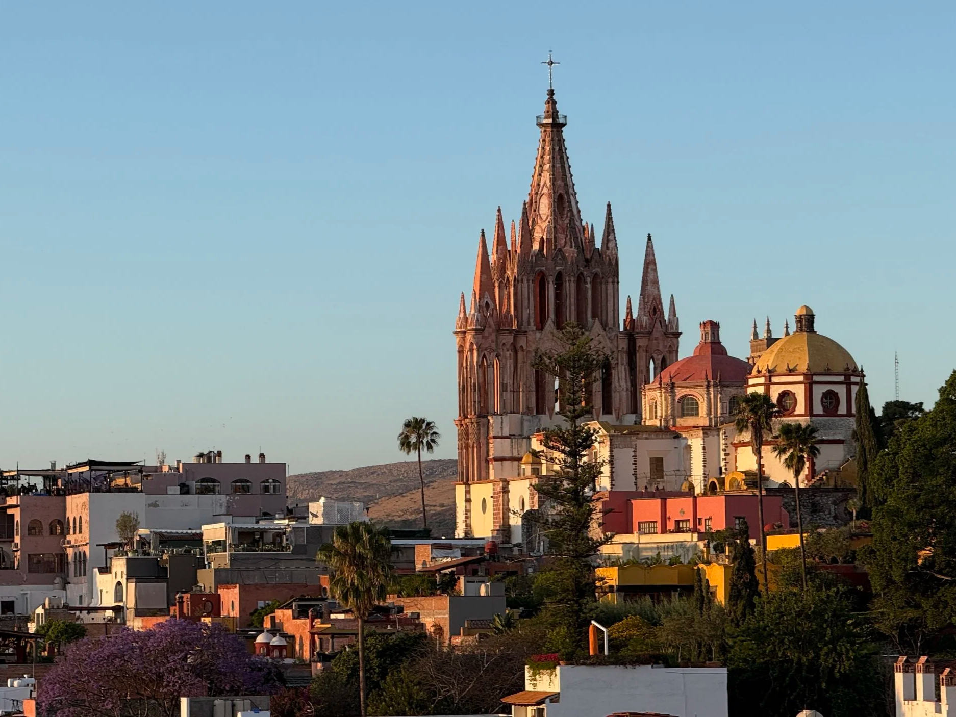 View of church and skyline of San Miguel de Allende, Mexico