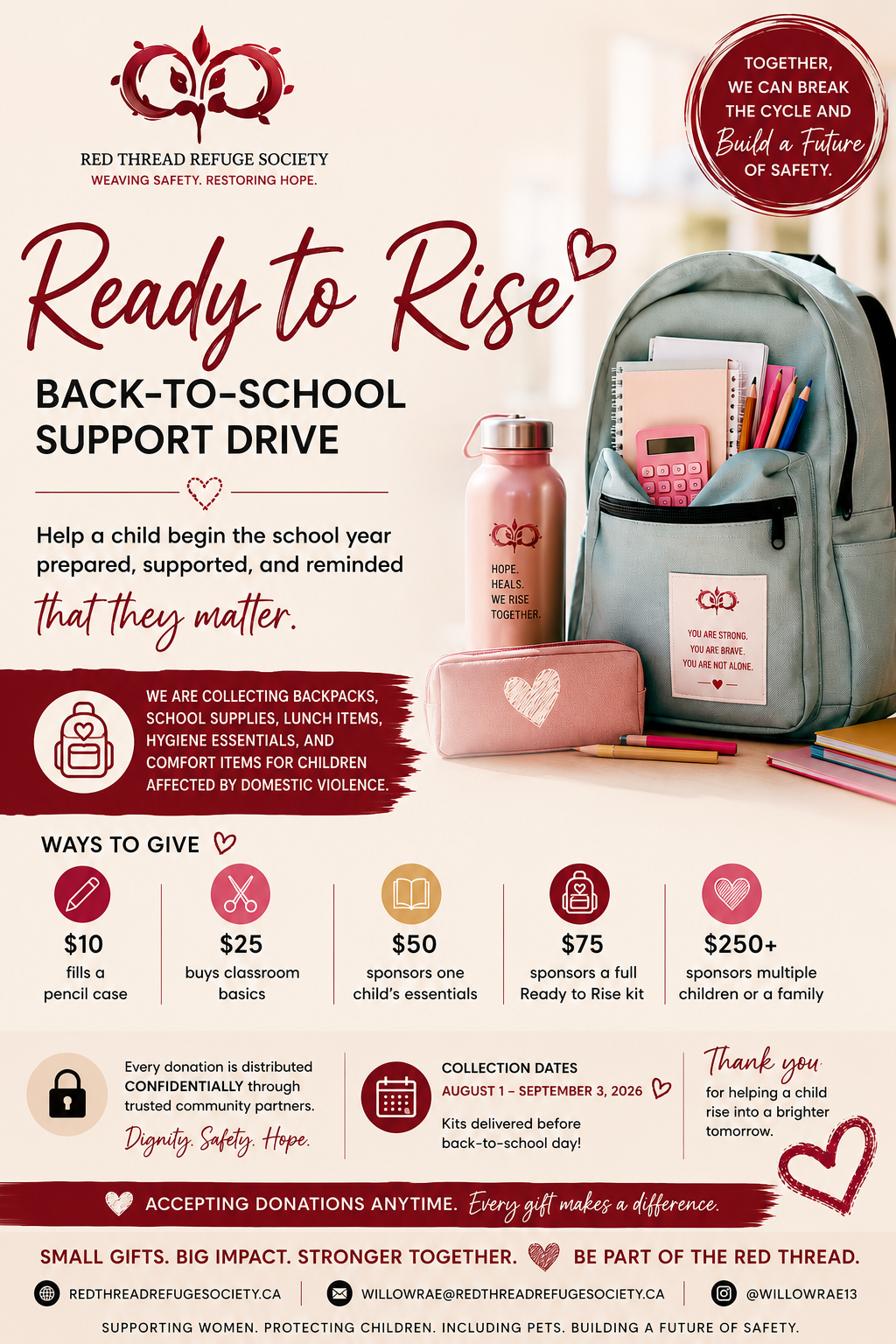 Ready to Rise: Back-to-School Support Drive