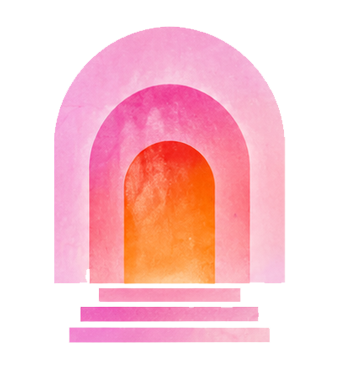 Geometric drawing of an outline square with sections divided by vertical, horizontal, and circle lines.