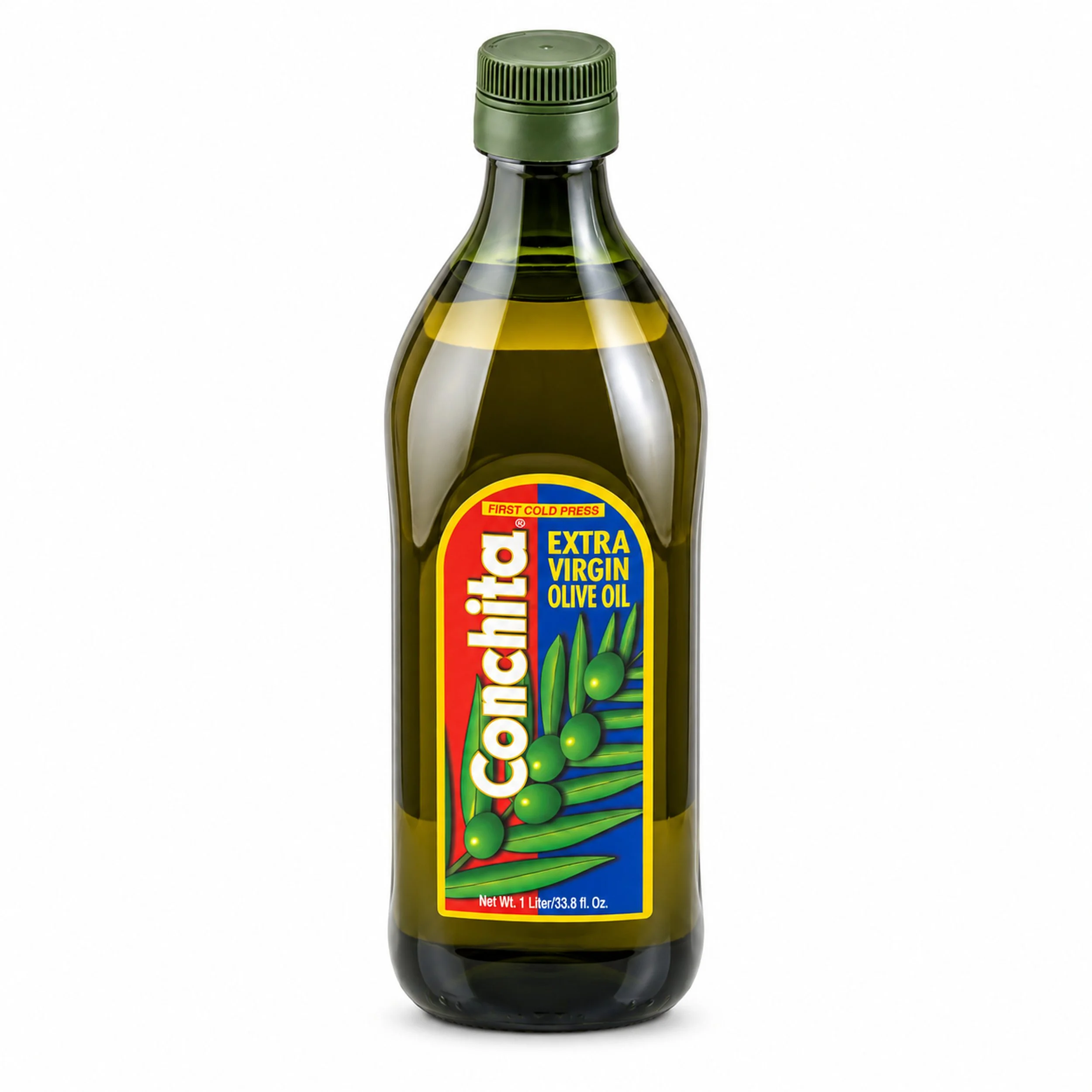 Conchita Extra Virgin Olive Oil (Aceite de Oliva Virgen Extra) 1 L bottle, front view