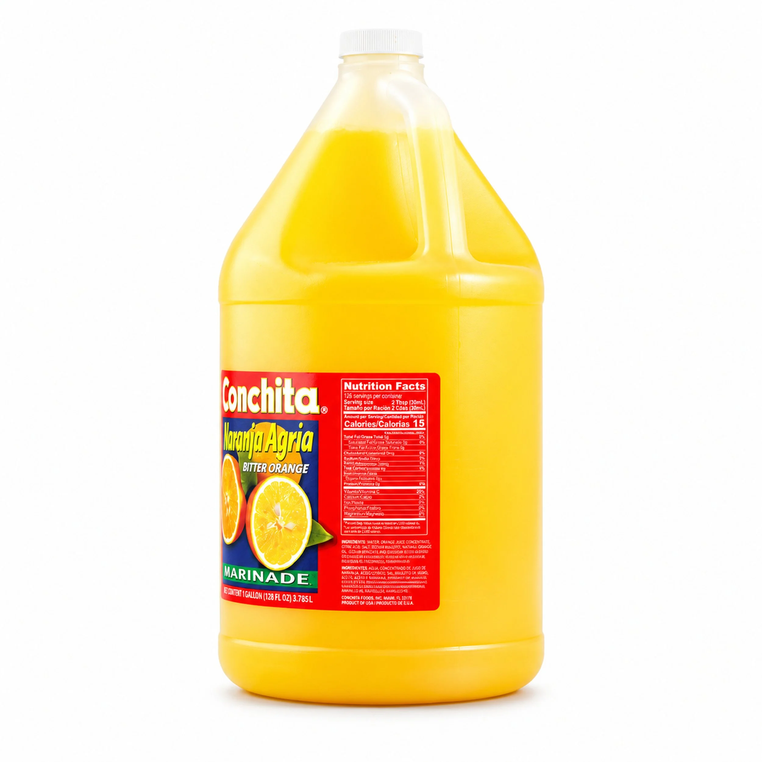 Conchita Bitter Orange Marinade (Naranja Agria) 1 gallon jug, side view