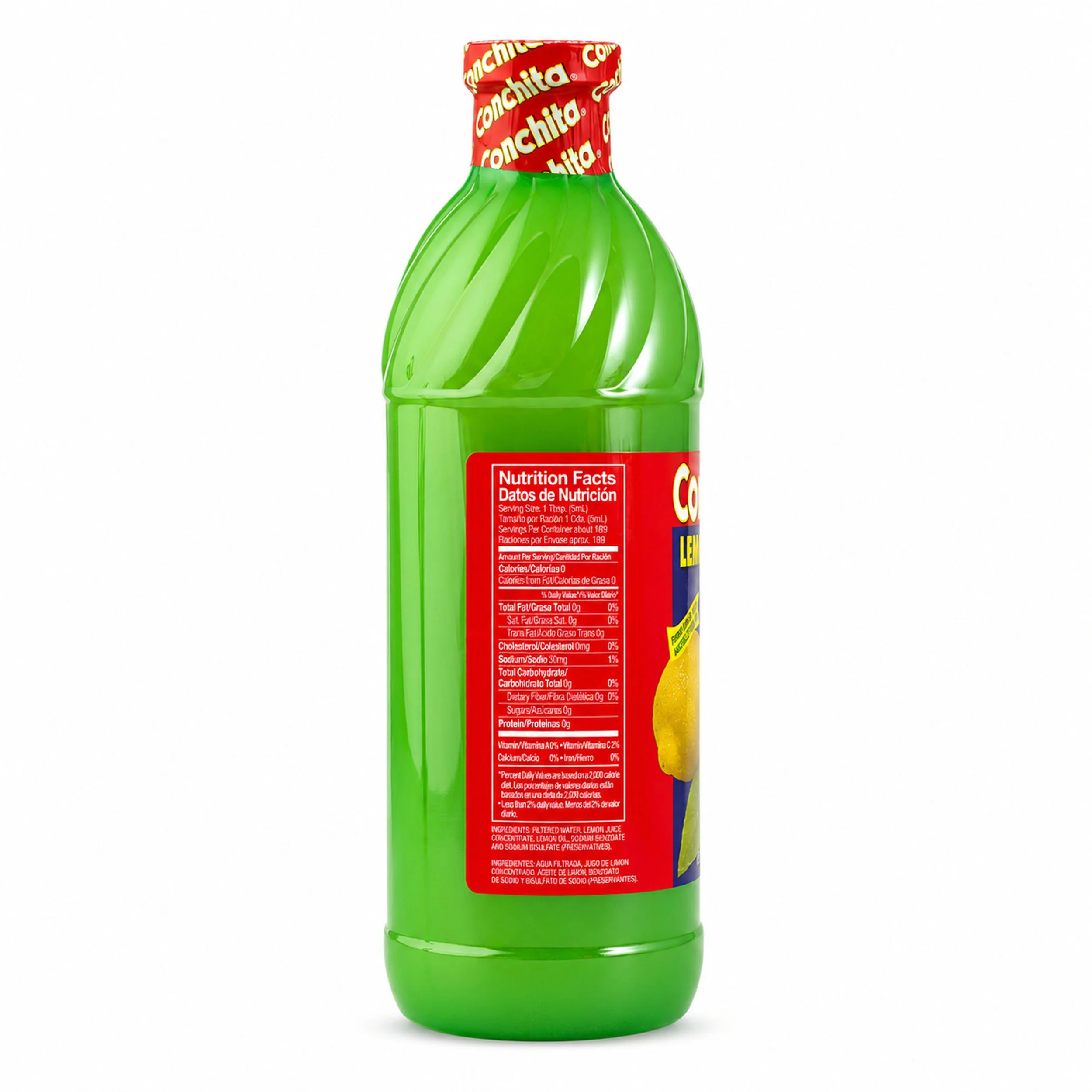 Conchita Lemon Blend (Jugo de Limón) 32 fl oz bottle, back label view