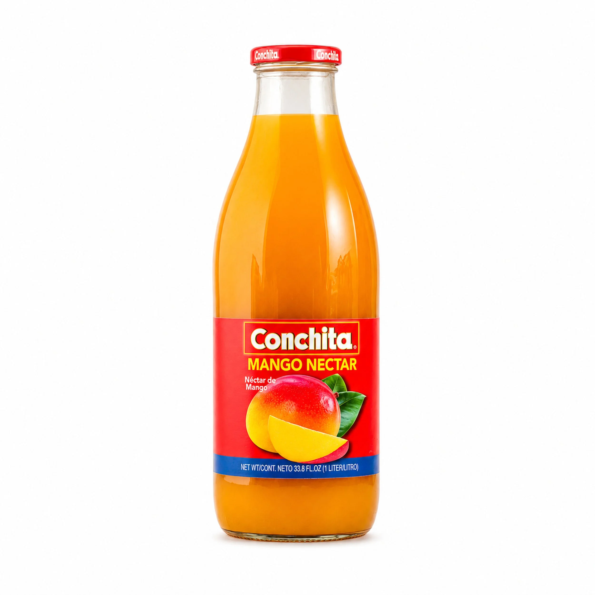 Conchita Mango Nectar (Néctar de Mango) 1 L glass bottle, front view