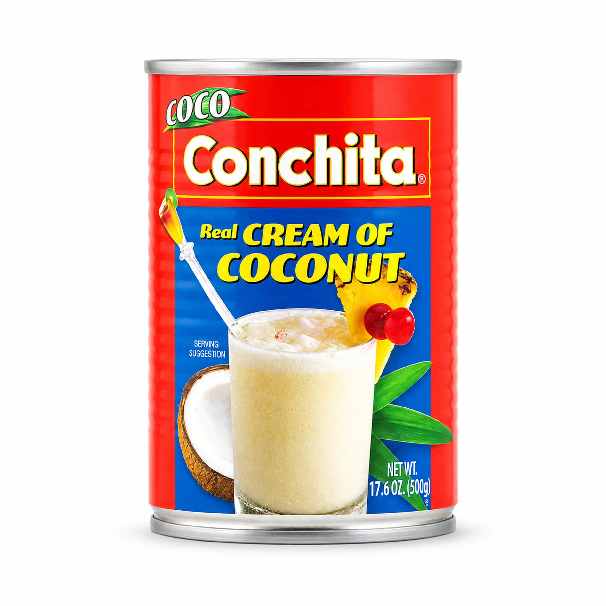 Conchita Real Cream of Coconut (Crema de Coco) 17.6 oz can, front view