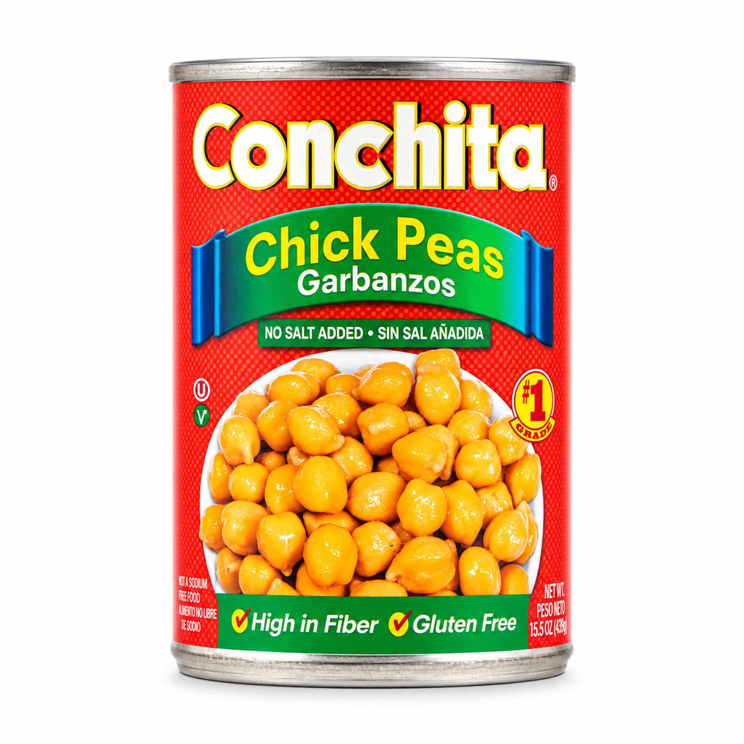 Conchita Chickpeas (Garbanzos) No Salt Added 15.5 oz can, front label view