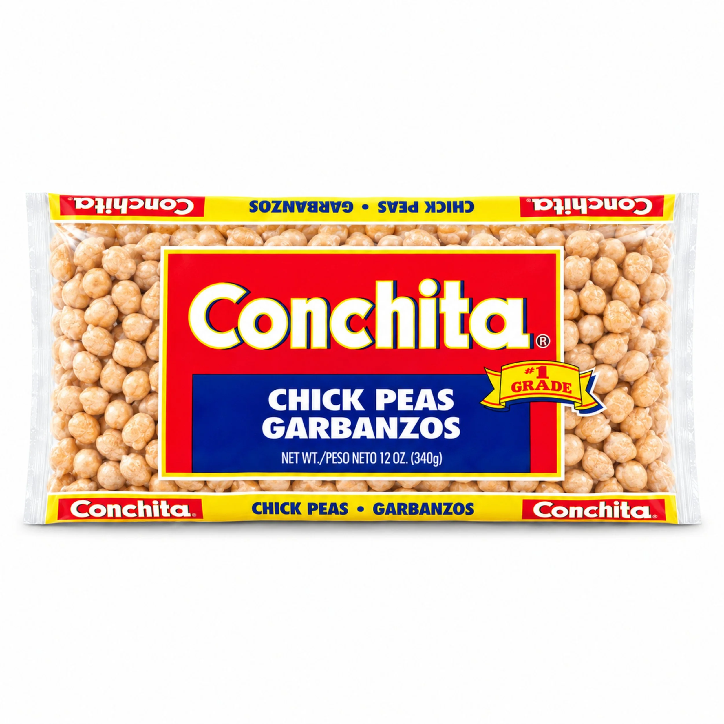 Conchita Chickpeas (Garbanzos) 12 oz dry bag, front label view