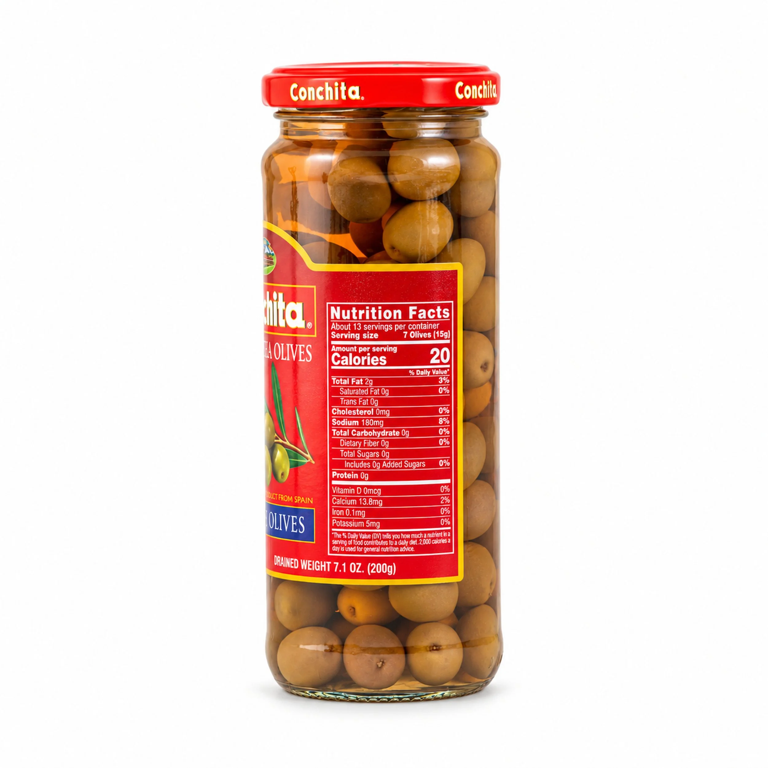 Conchita Spanish Manzanilla Olives (Aceitunas Españolas) 12 oz, back label view