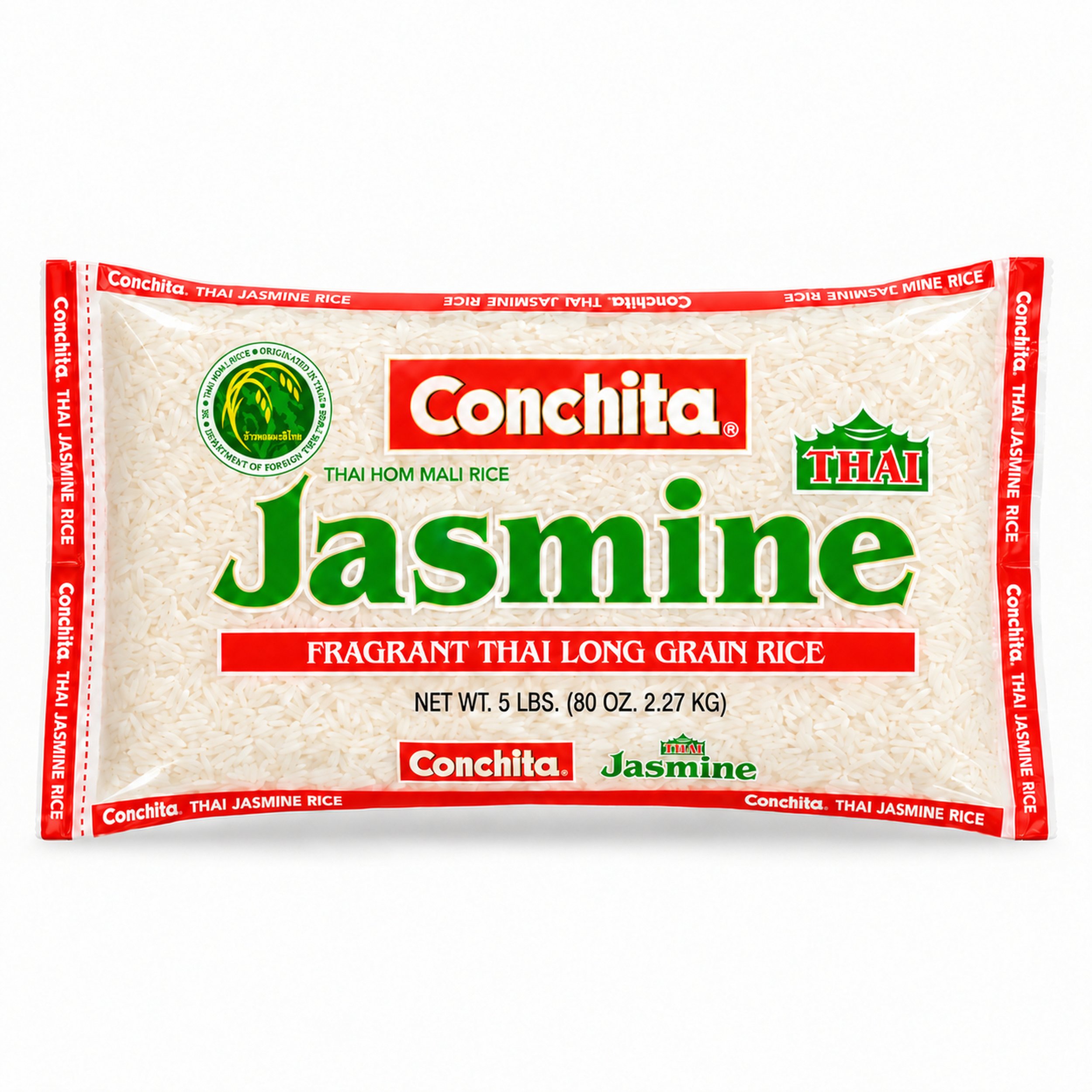 Conchita Thai Jasmine Rice (Arroz Jazmín) 5 lb bag, front view