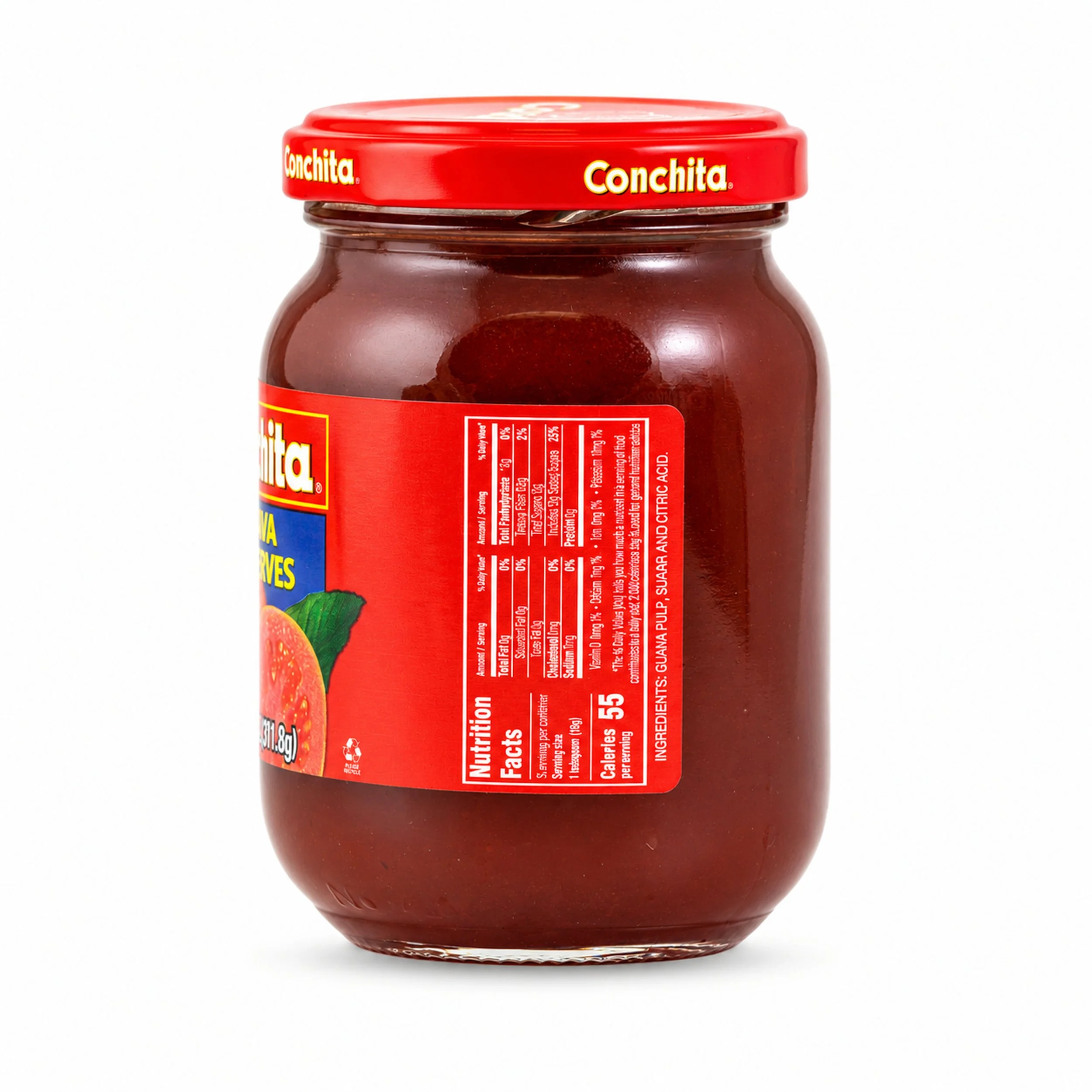 Conchita Guava Preserves (Mermelada de Guayaba) 11 oz jar, back label view