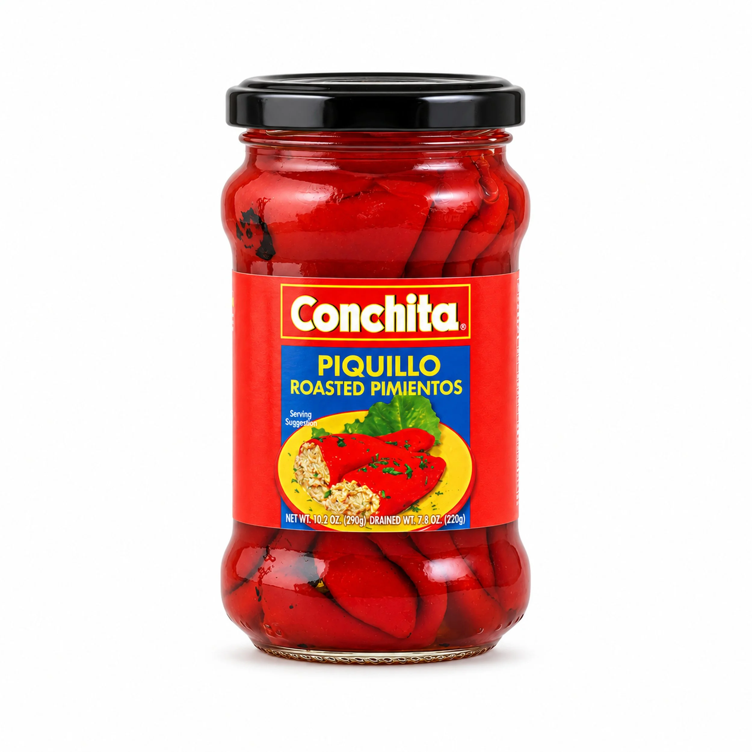 Conchita Red Piquillo Peppers (Pimientos) 9.9 oz jar, front label view