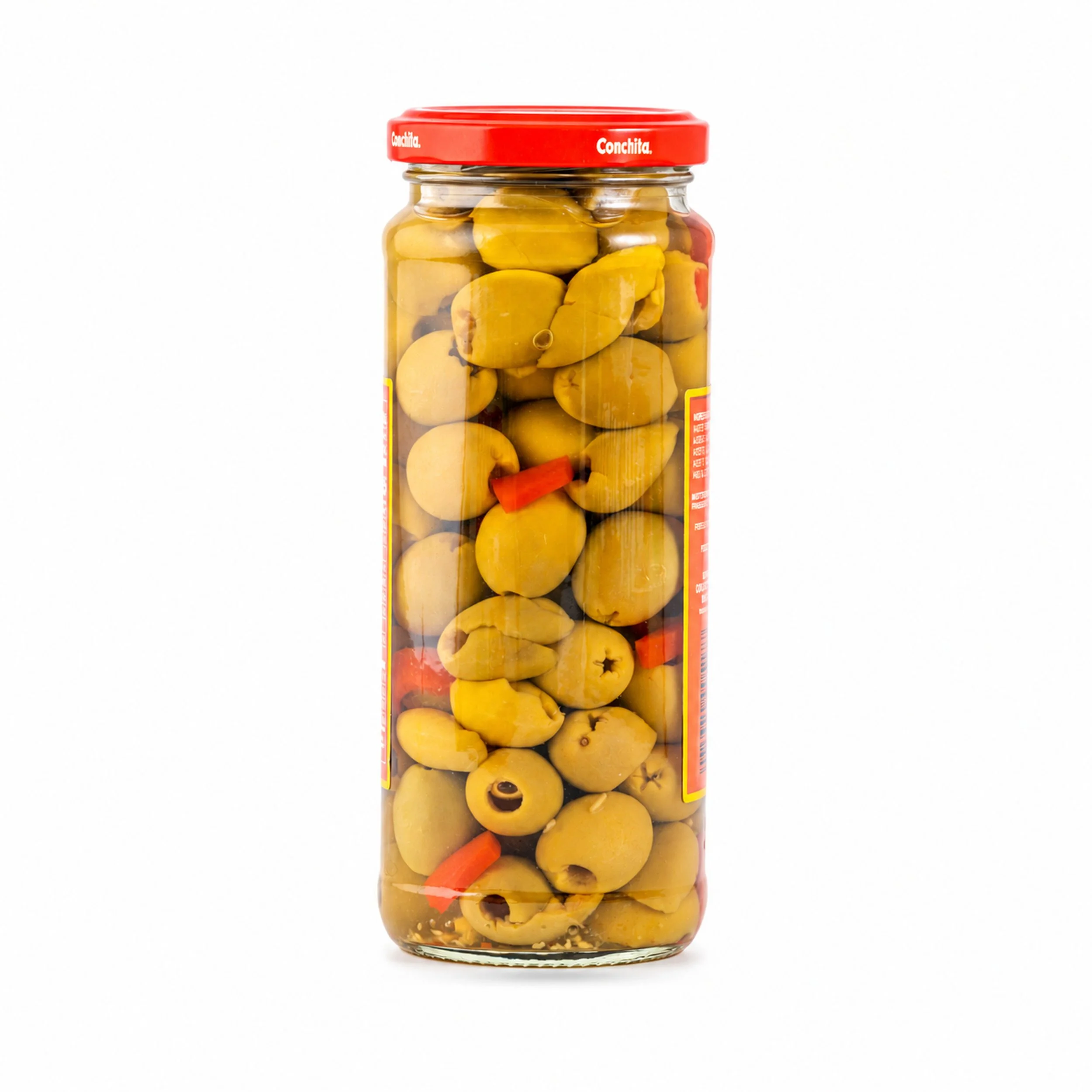 Conchita Spanish Salad Olives (Aceitunas para Ensalada) 7 oz drained, back label view