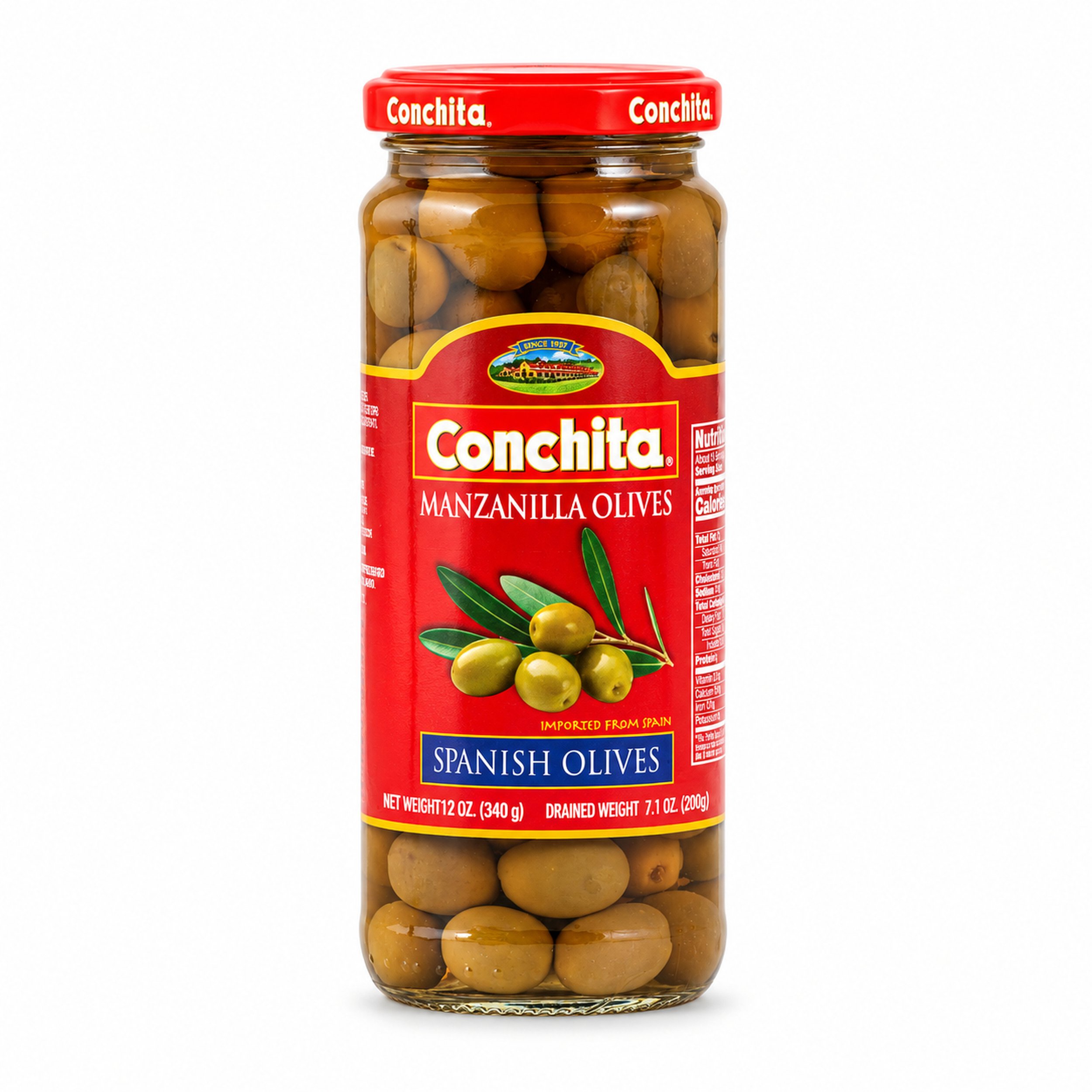 Conchita Spanish Manzanilla Olives (Aceitunas Españolas) 12 oz, front view