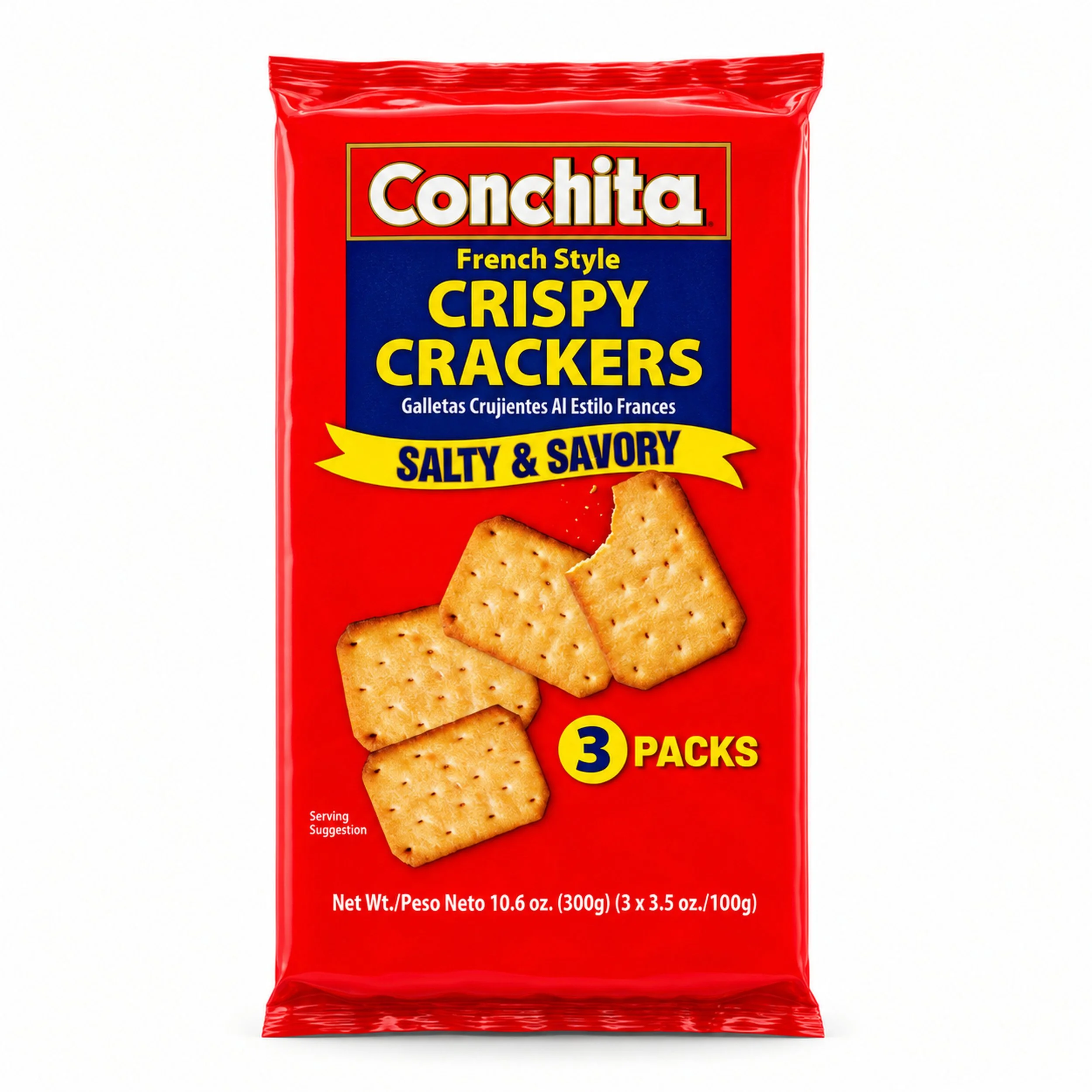 Conchita French-Style Crispy Crackers (Galletas Crujientes) 300 g package, front view