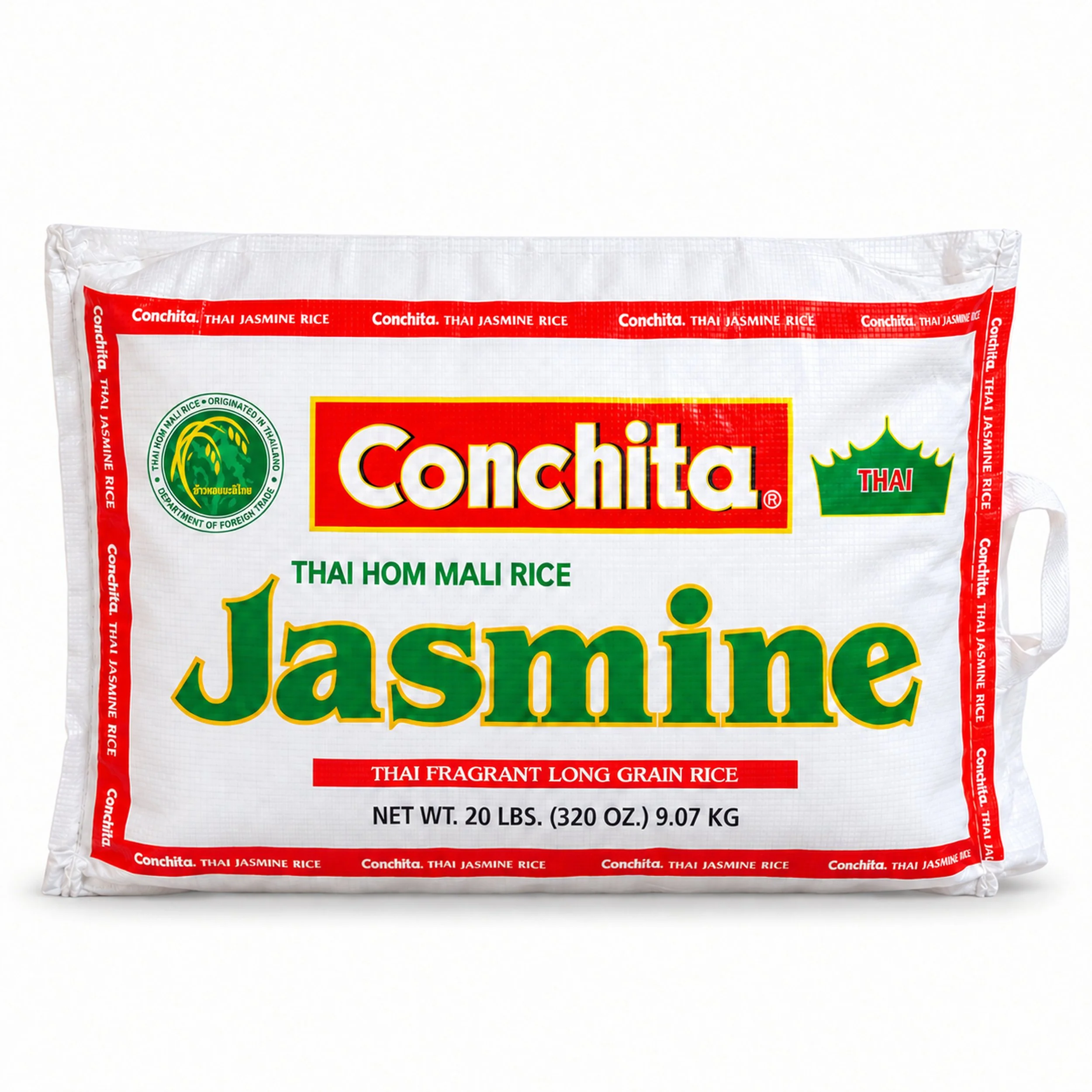 Conchita Thai Jasmine Rice (Arroz Jazmín) 20 lb bag, front view