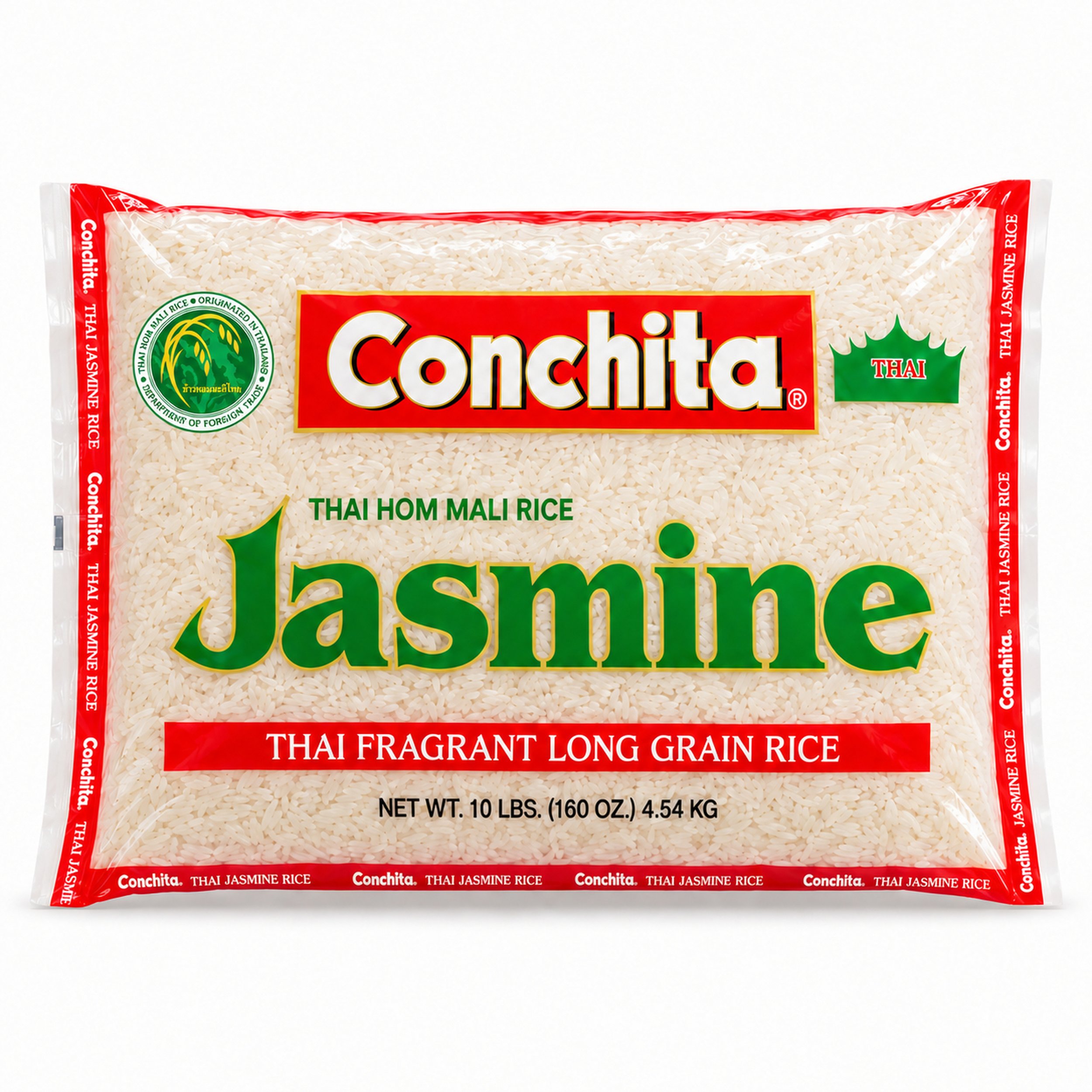 Conchita Thai Jasmine Rice (Arroz Jazmín) 10 lb bag, front view