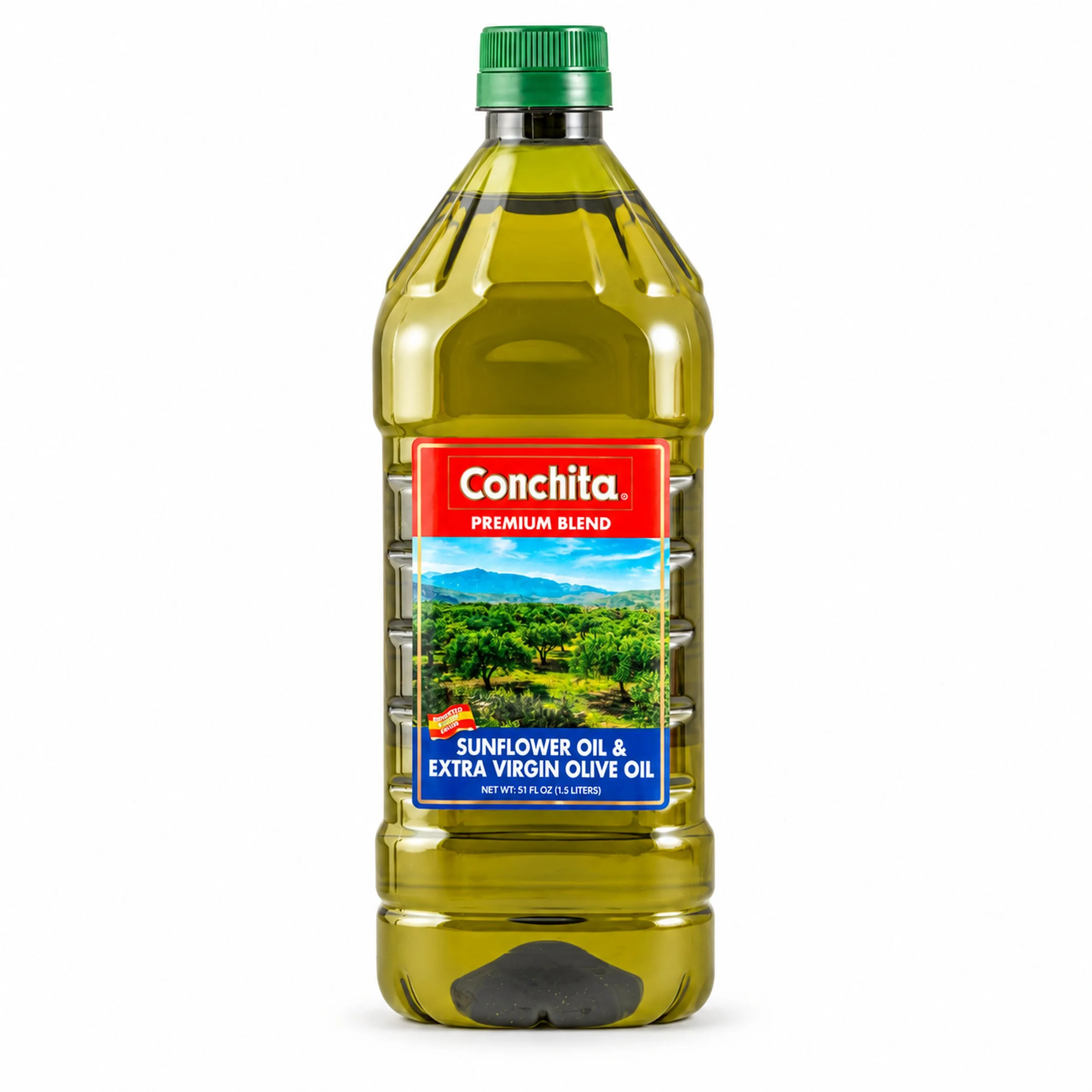 Conchita Premium Blend Sunflower and Olive Oil 51 fl oz bottle, front view