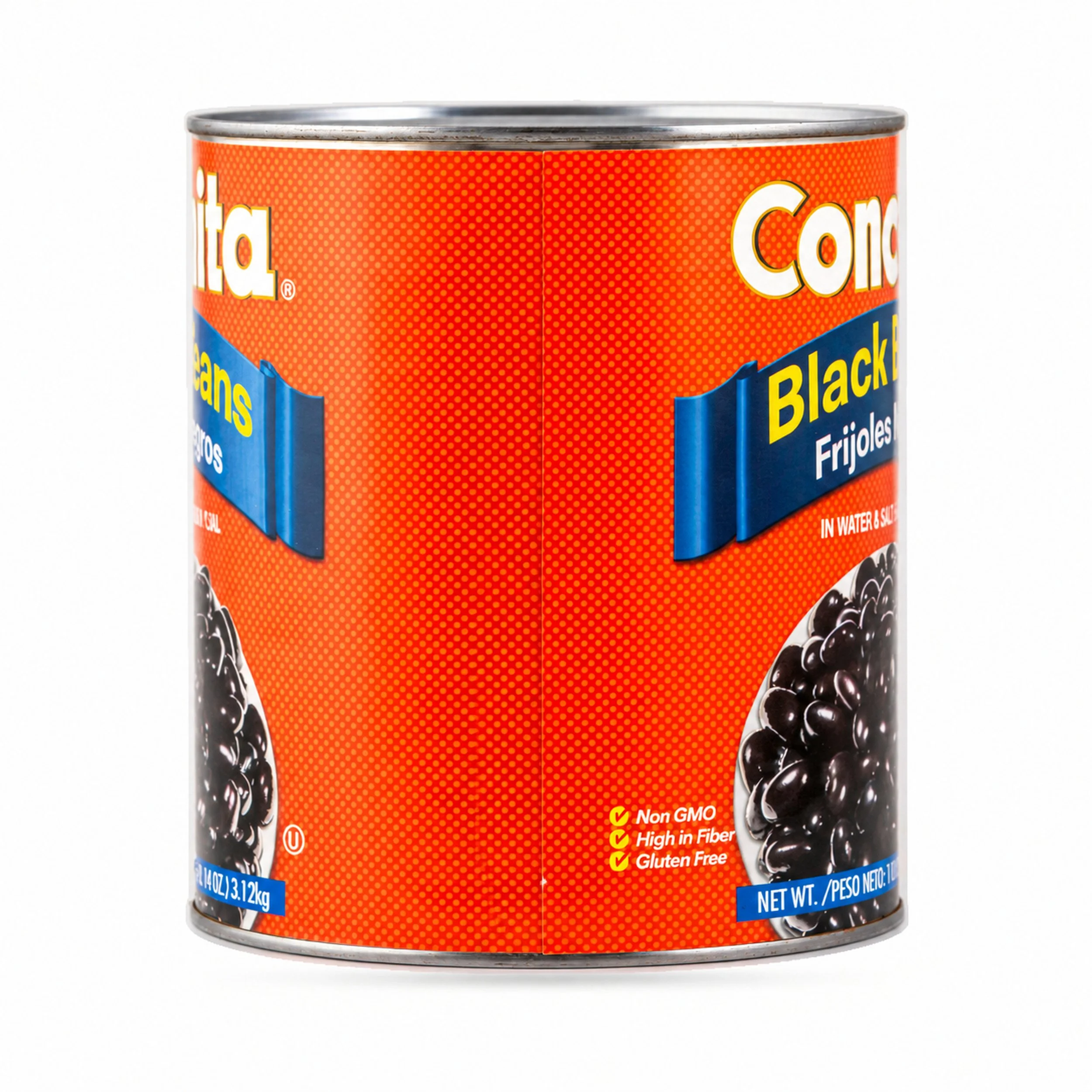 Conchita Black Beans (Frijoles Negros) 110 oz can, back label view
