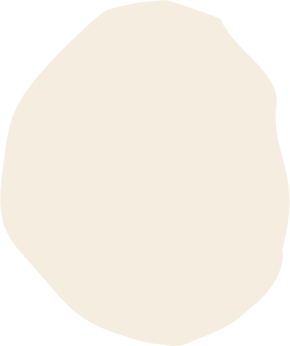 An irregularly shaped off-white circle