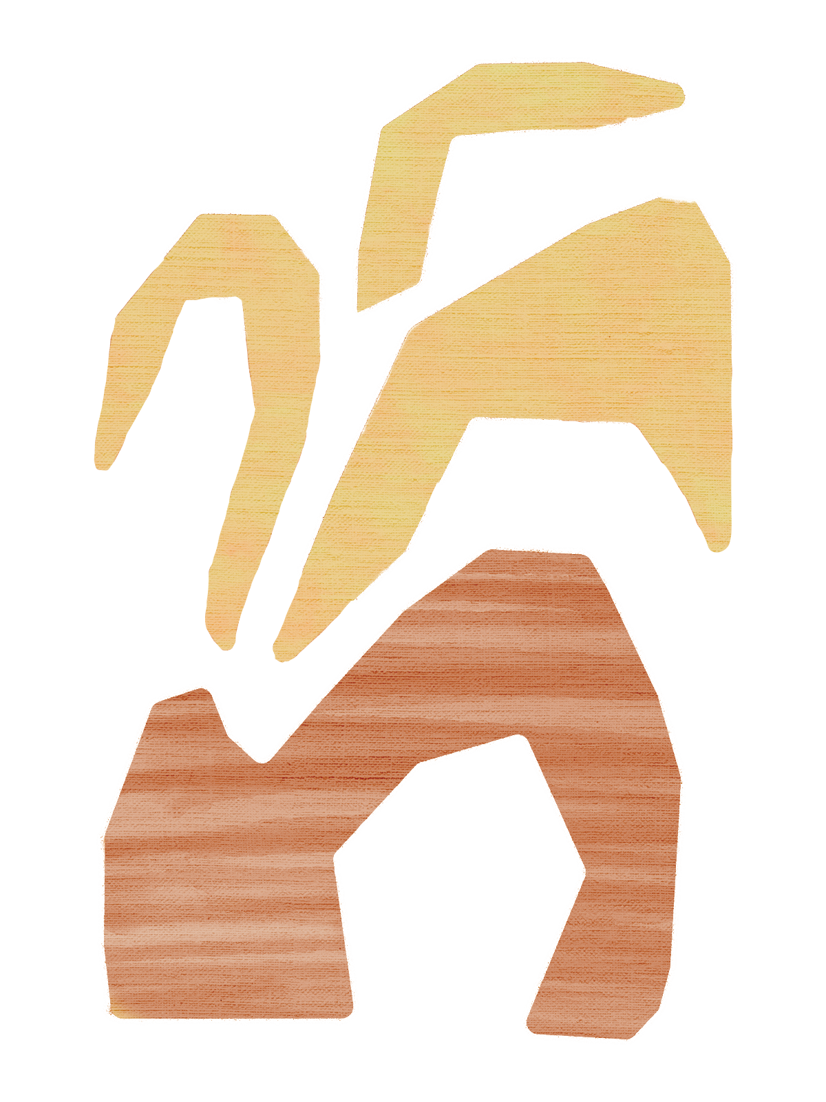 Textured hand-drawn irregular orange shape