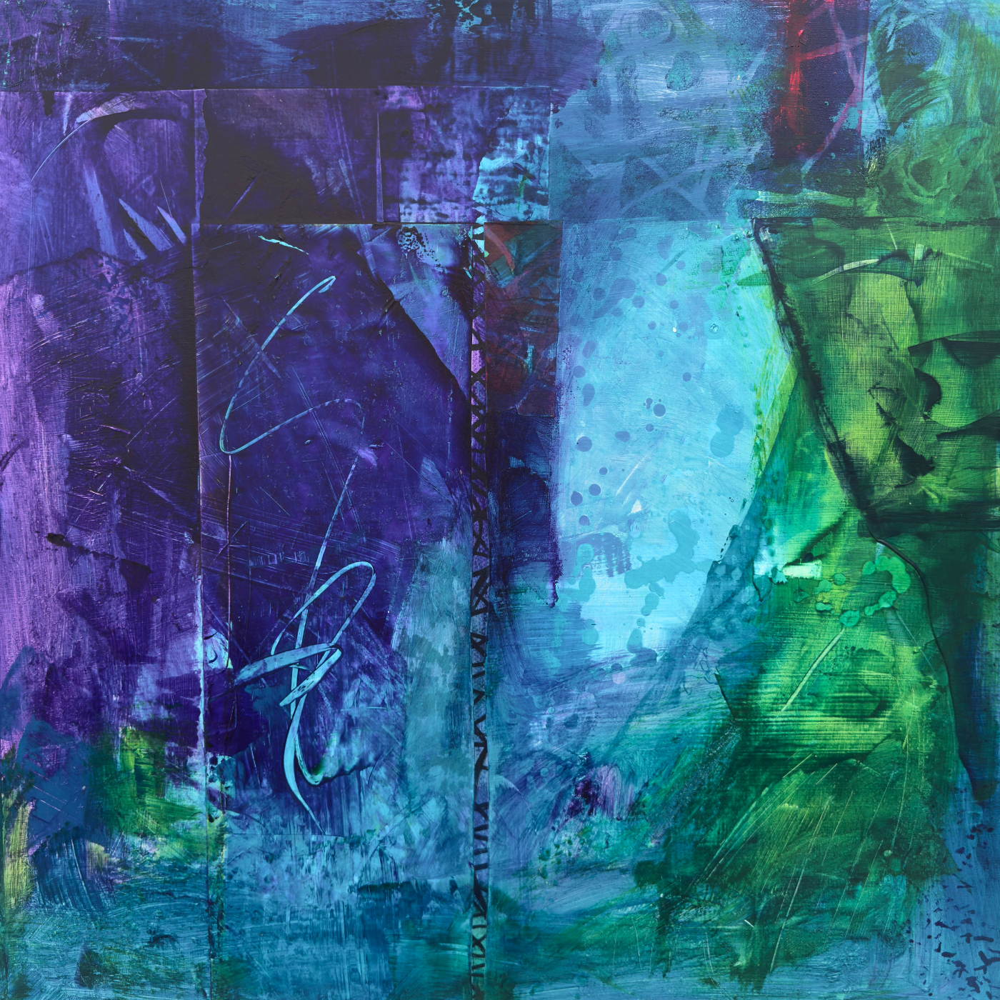 Night Tide, Mixed Media on Board, 24x24, $2,500
