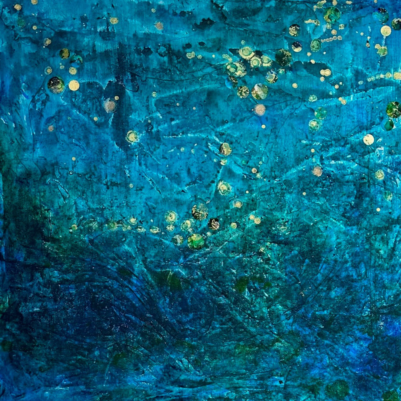 Shooting Stars 24x24, Mixed Media on Board with Resin, $2,500