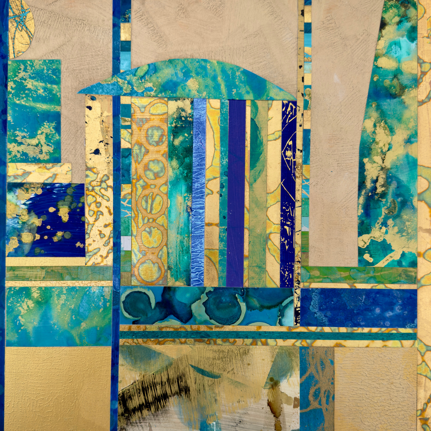 Gilded Fragments 9, 12x12”, MM with Gold Leaf and Resin on Board, $890