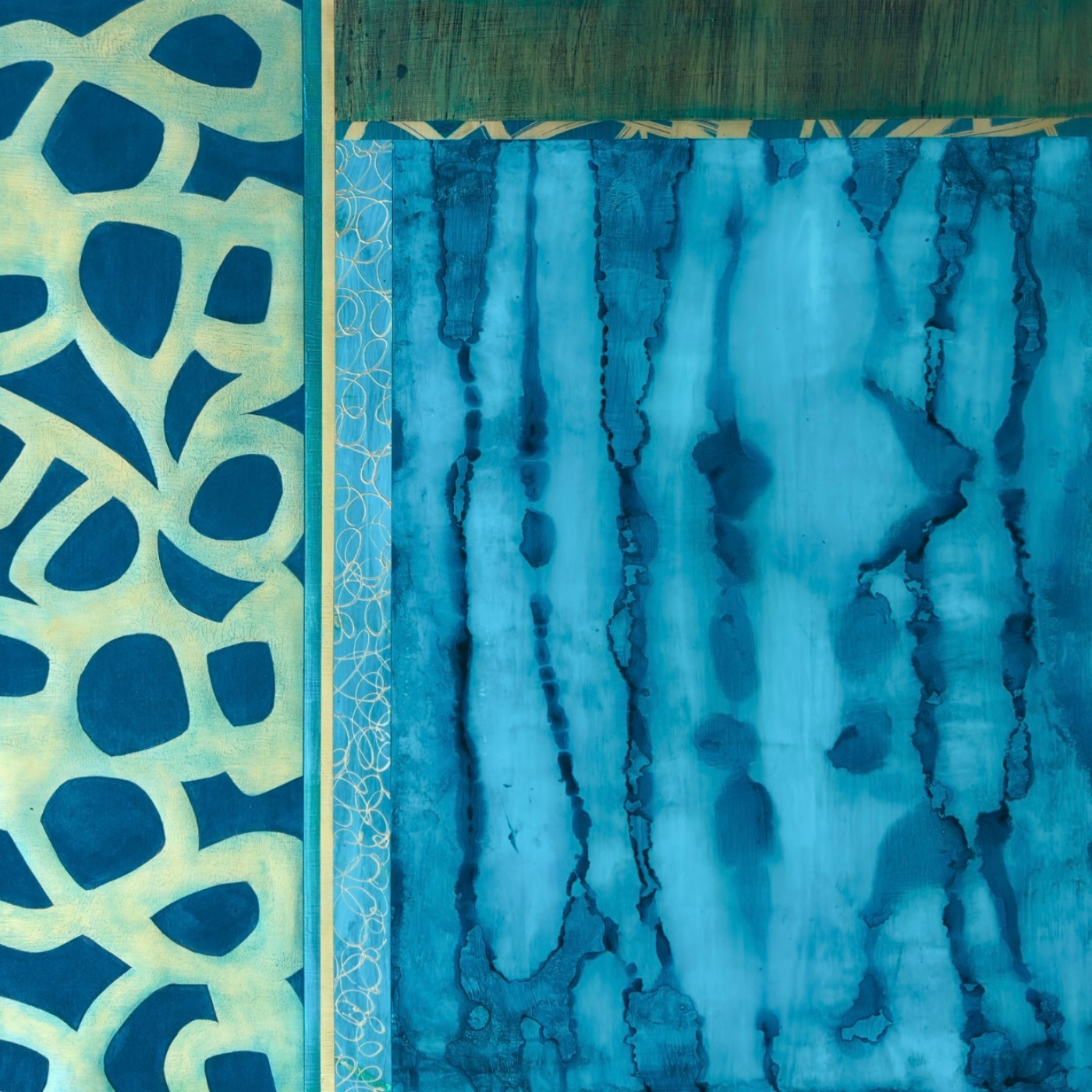 Cascade, MM on Board with Resin, 24x24, $2,900