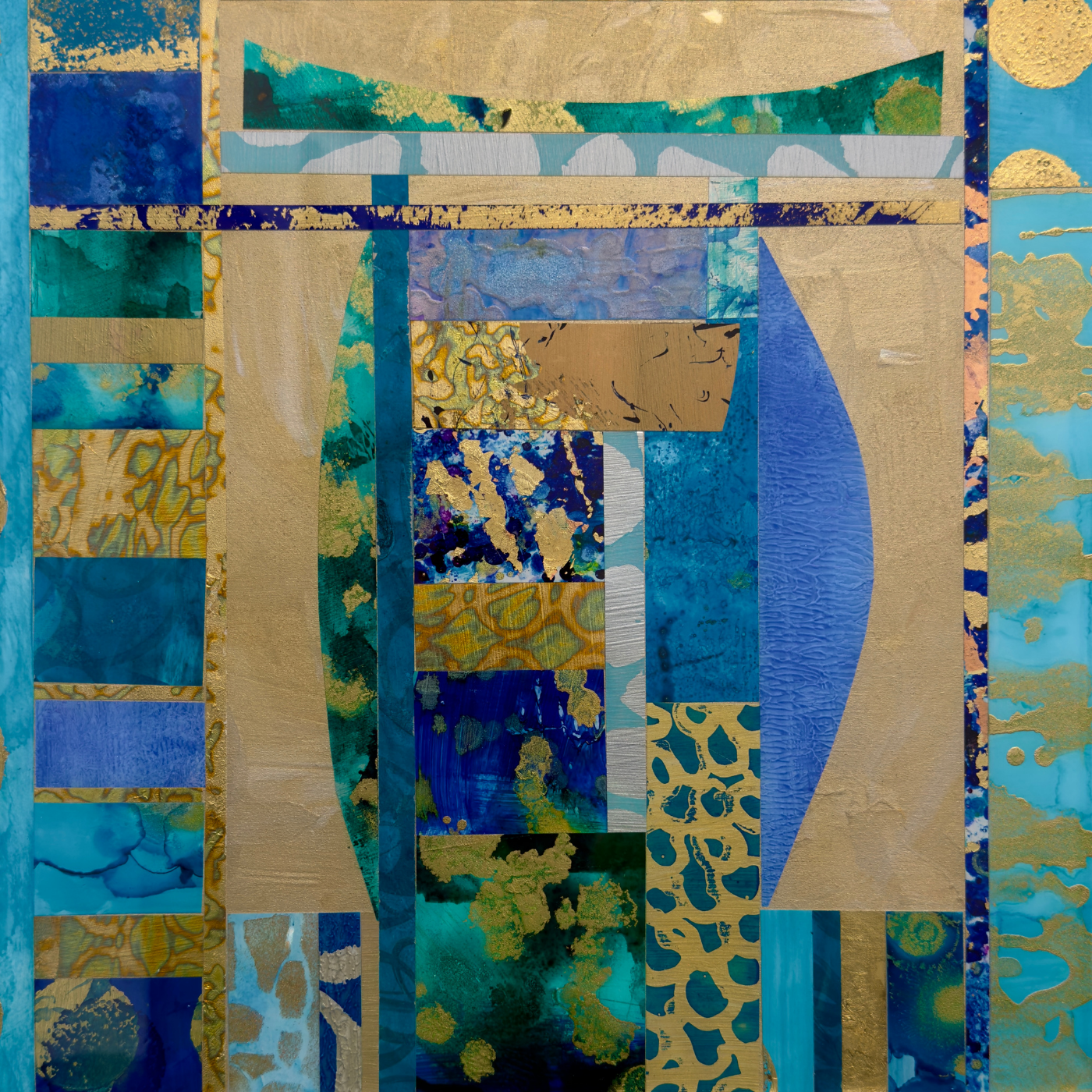 Gilded Fragments 1, 12x12”, MM with Gold Leaf and Resin on Board, $890