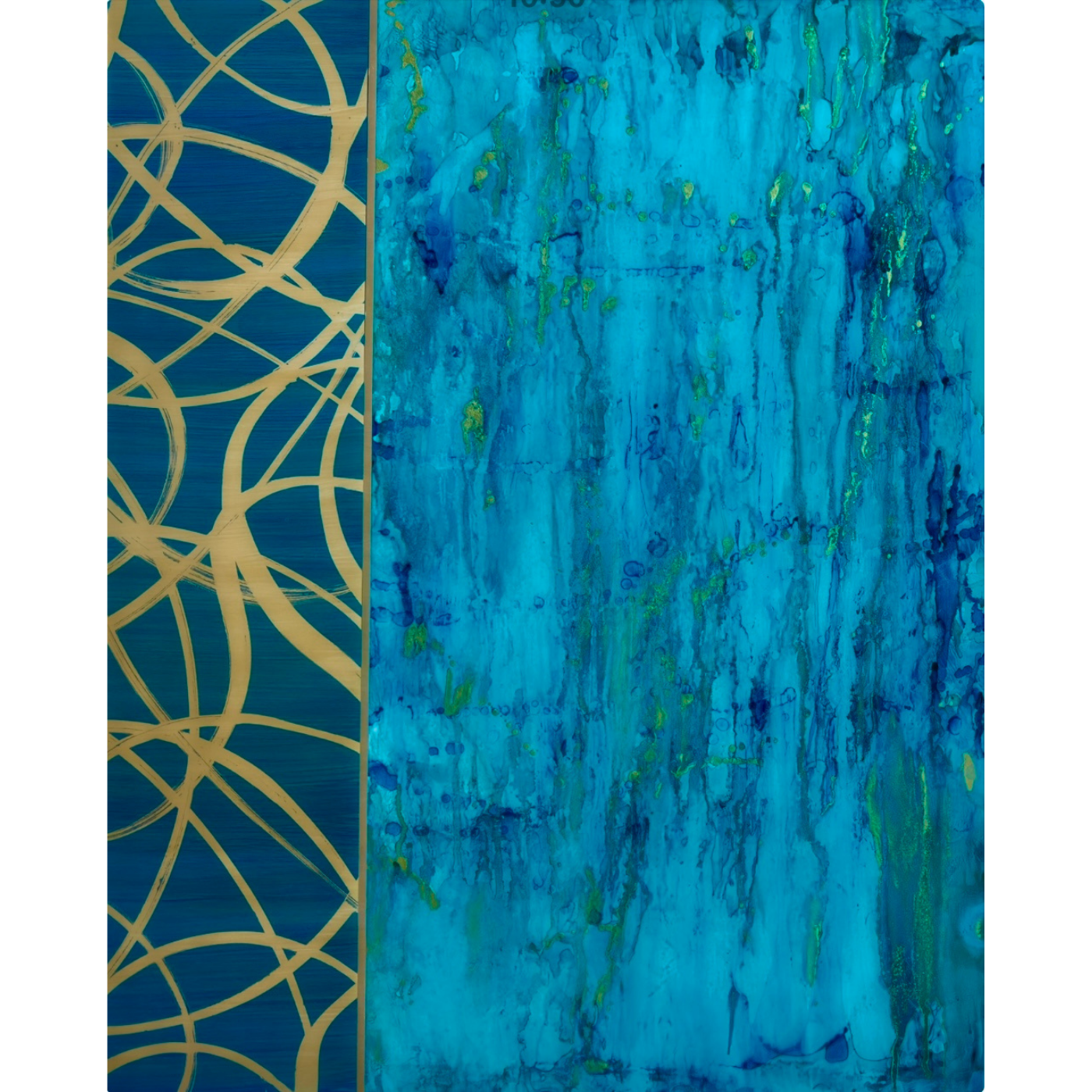 Waterfall, MM on Board with Resin, 30x24, $3,500