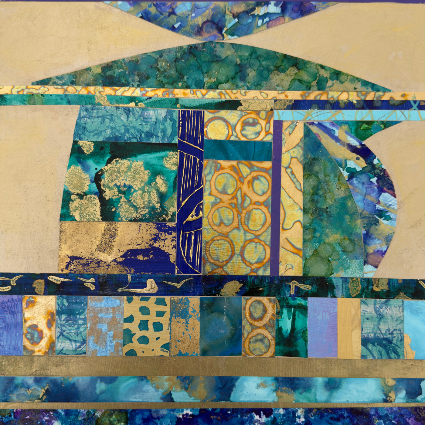 Gilded Fragments 8, 12x12”, MM with Gold Leaf and Resin on Board, $890