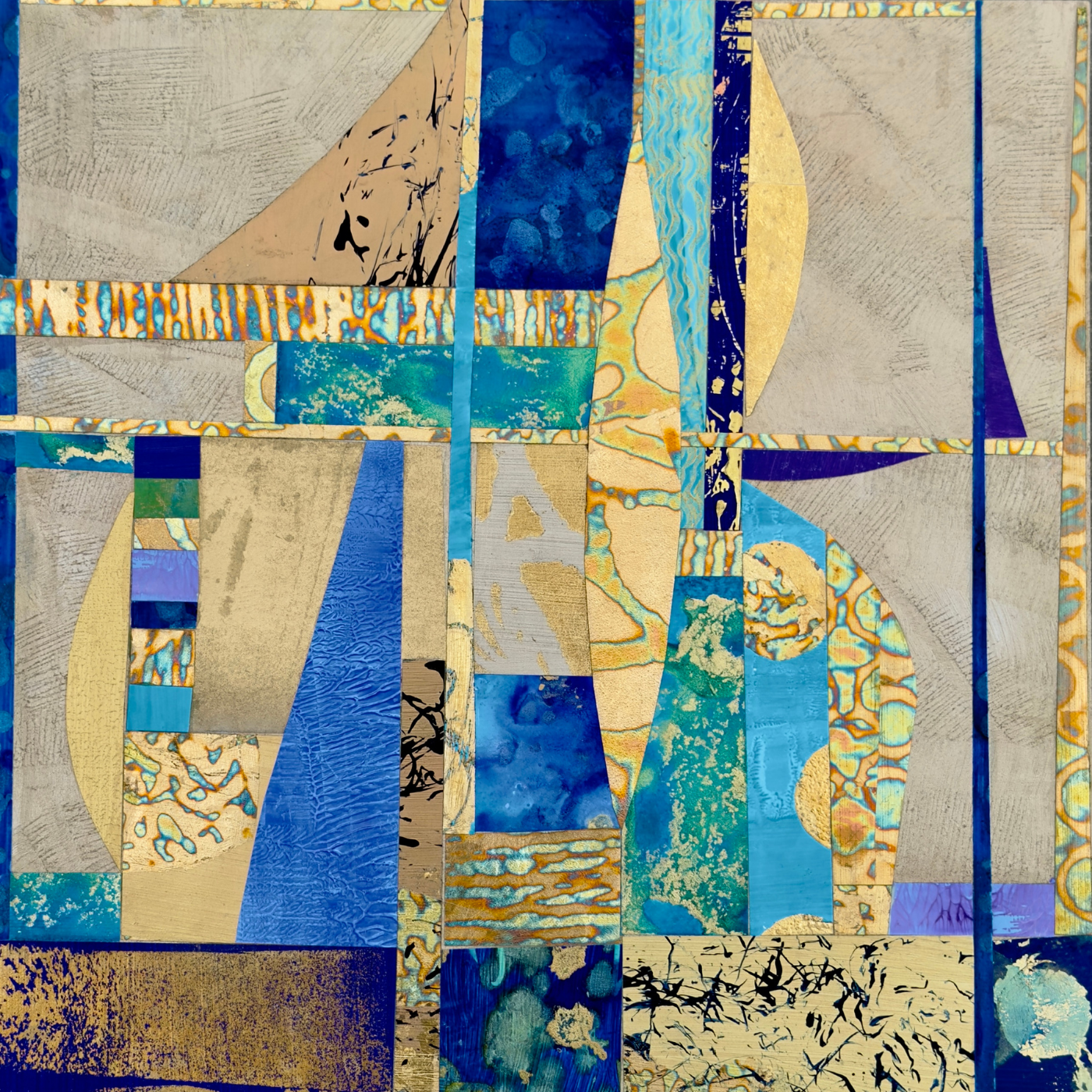 Gilded Fragments 4, 12x12”, MM with Gold Leaf and Resin on Board, $890