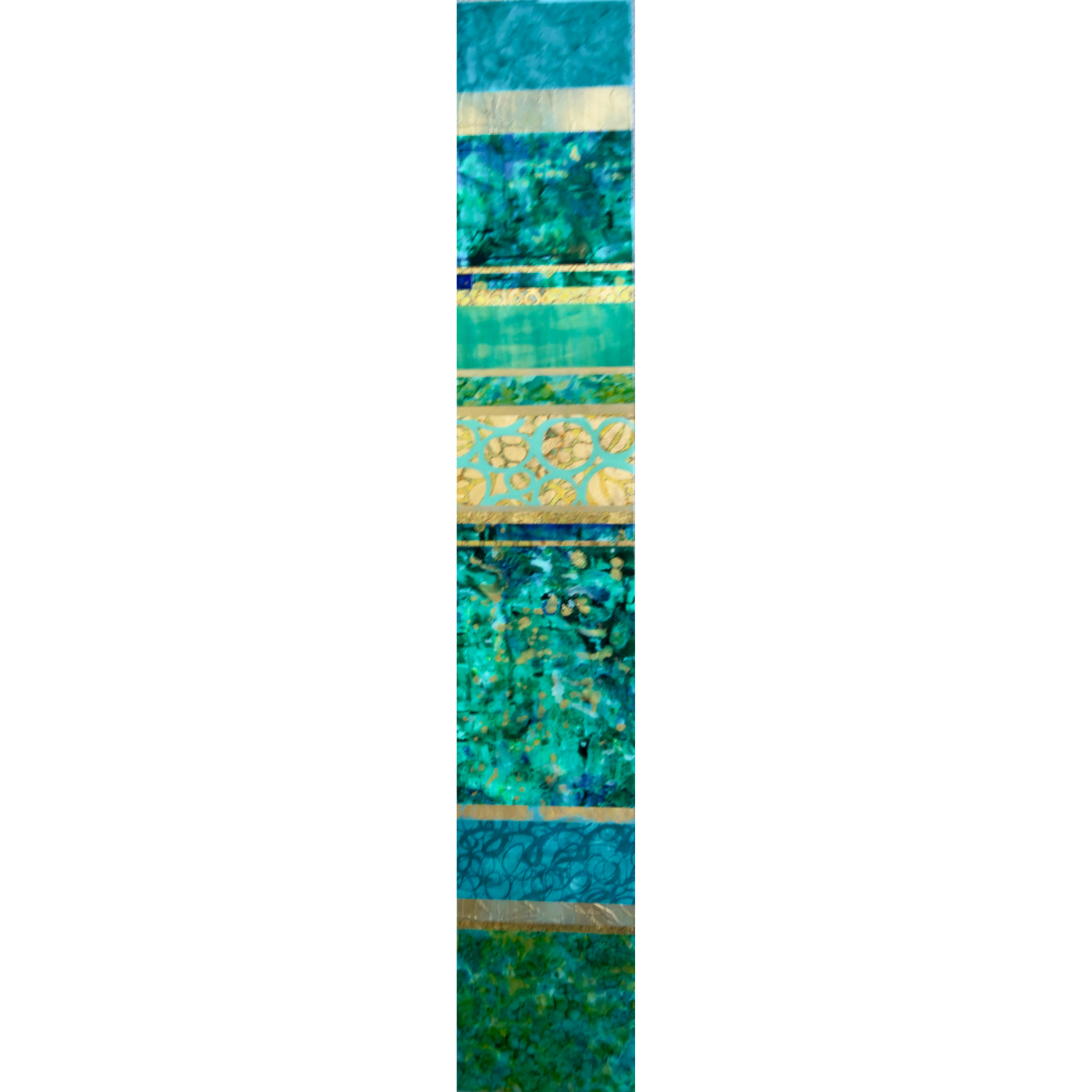 Tidal Revery, 60x10, MM with Gold Leaf and Resin on Board, $2,400