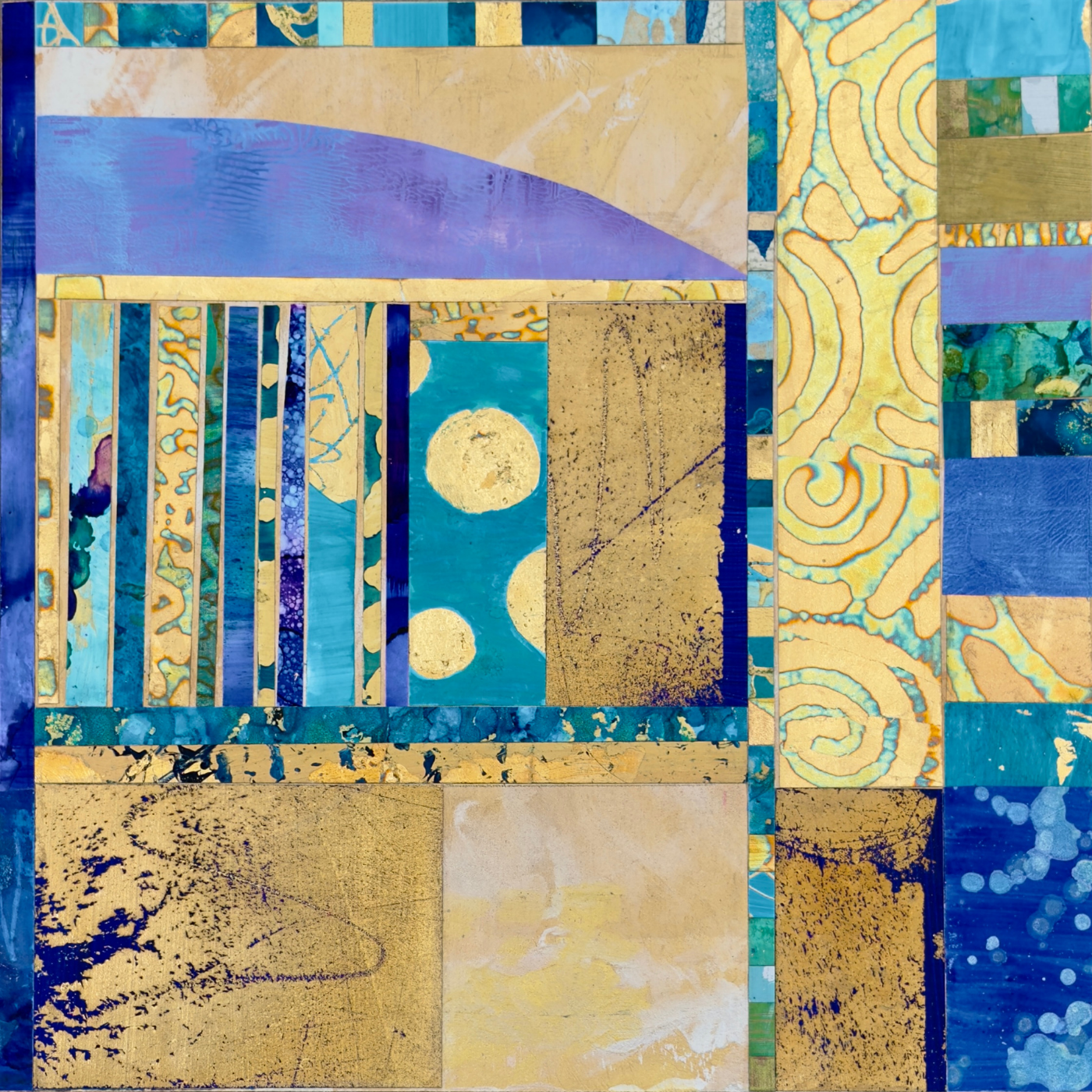 Gilded Fragments 2, 12x12”, MM with Gold Leaf and Resin on Board, $890