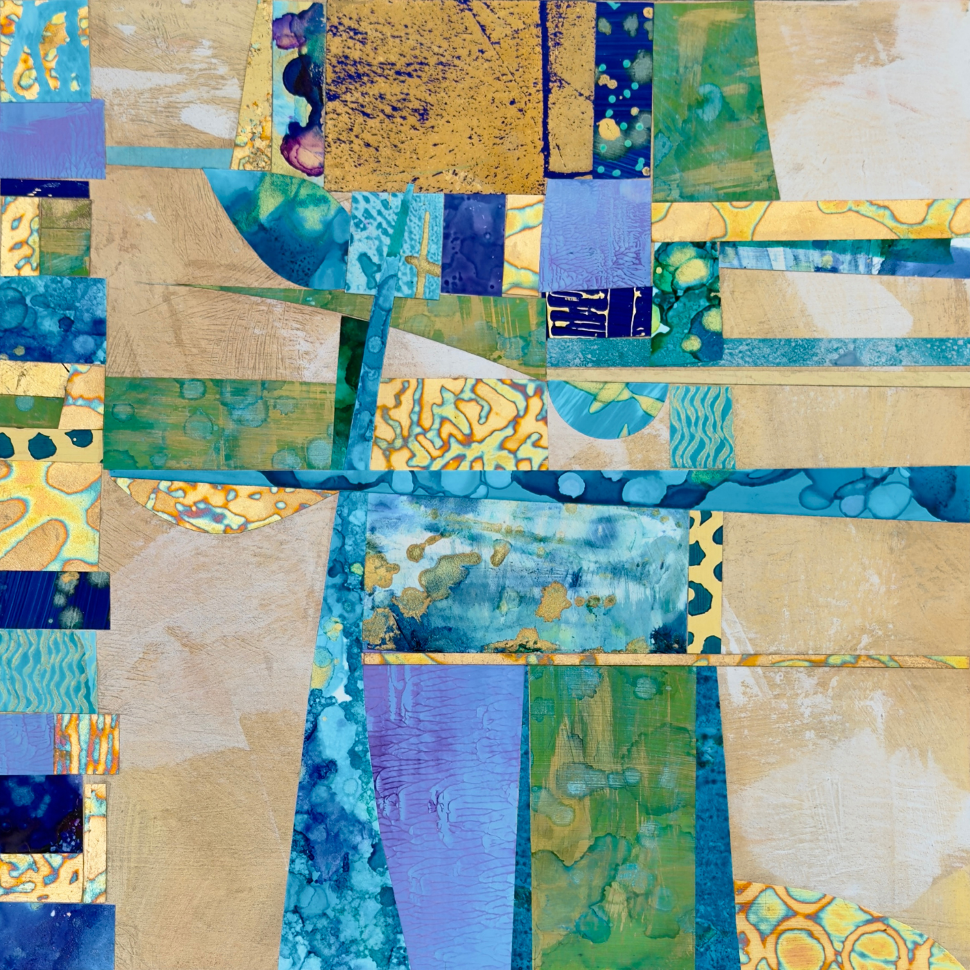 Gilded Fragments 3, 12x12”, MM with Gold Leaf and Resin on Board, $890