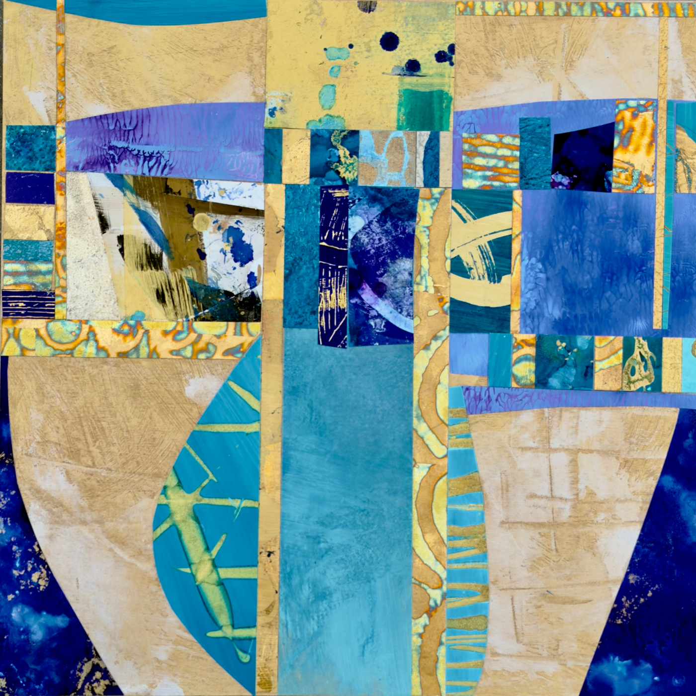 Gilded Fragments 6, 12x12”, MM with Gold Leaf and Resin on Board, $890