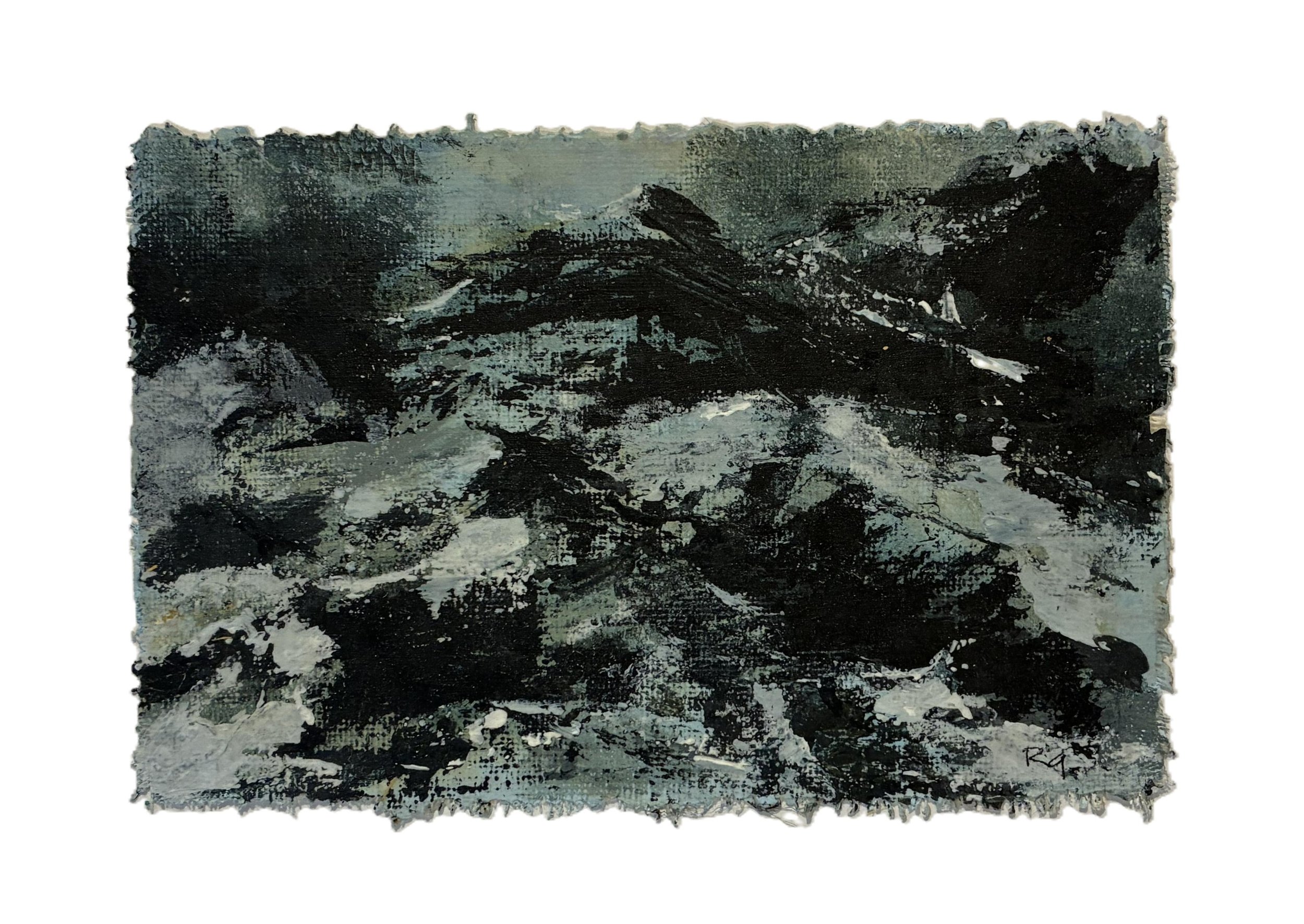 The Pause Before Recognition 03, Dimensions: 6x4", Acrylic and pumice, 2025