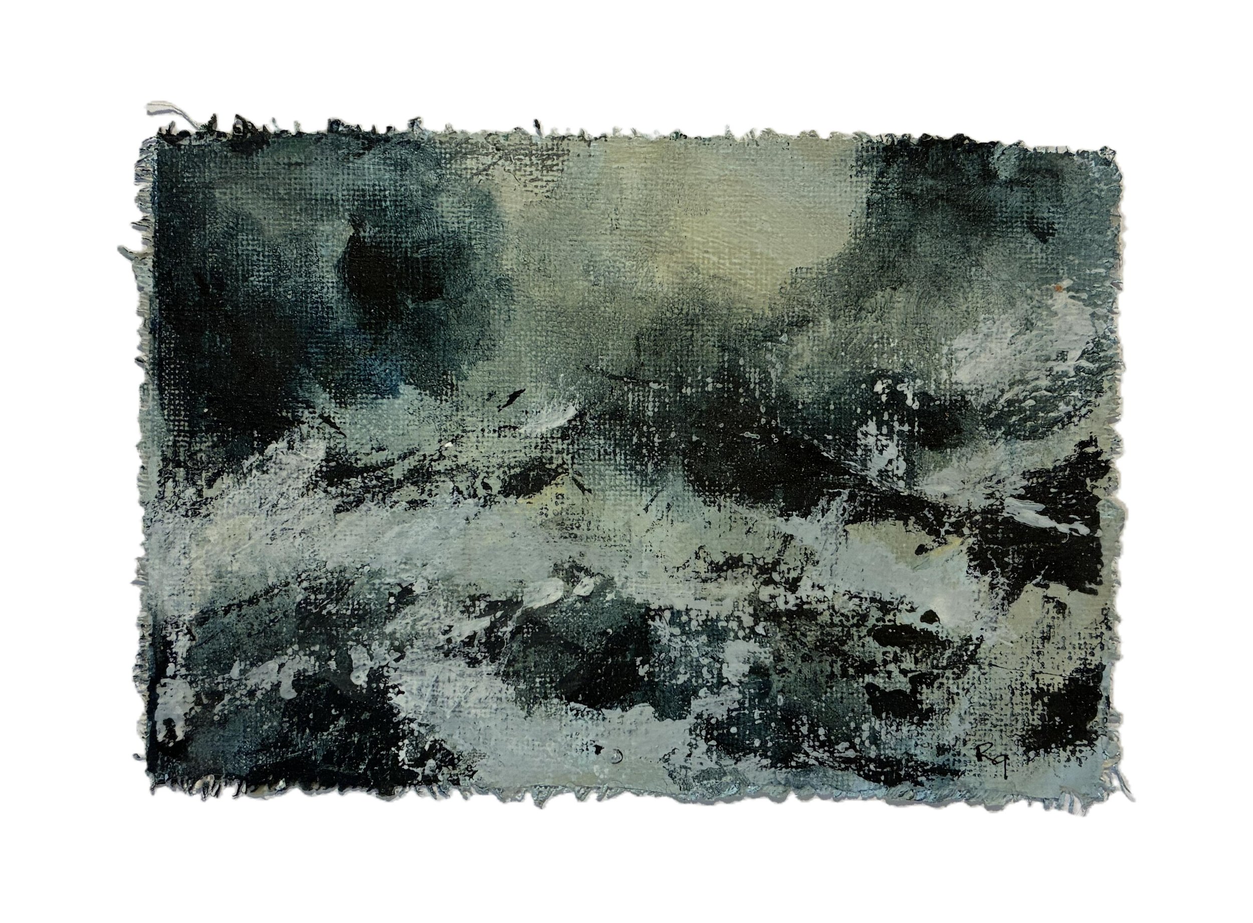 The Pause Before Recognition 01, Dimensions: 6."x4.25", Acrylic and pumice, 2025