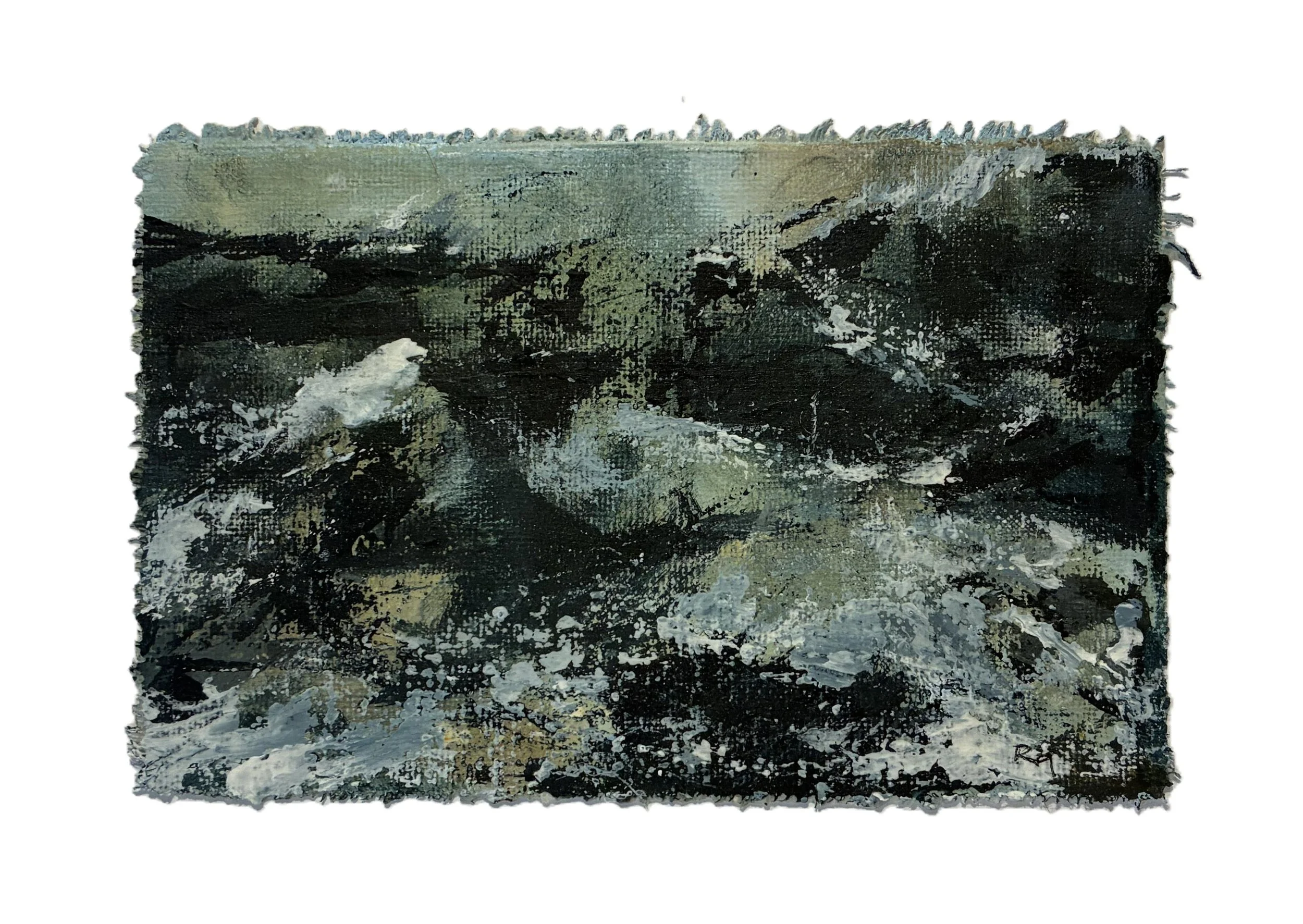 The Pause Before Recognition 05, Dimensions: 6.25"x4", Acrylic and pumice, 2025