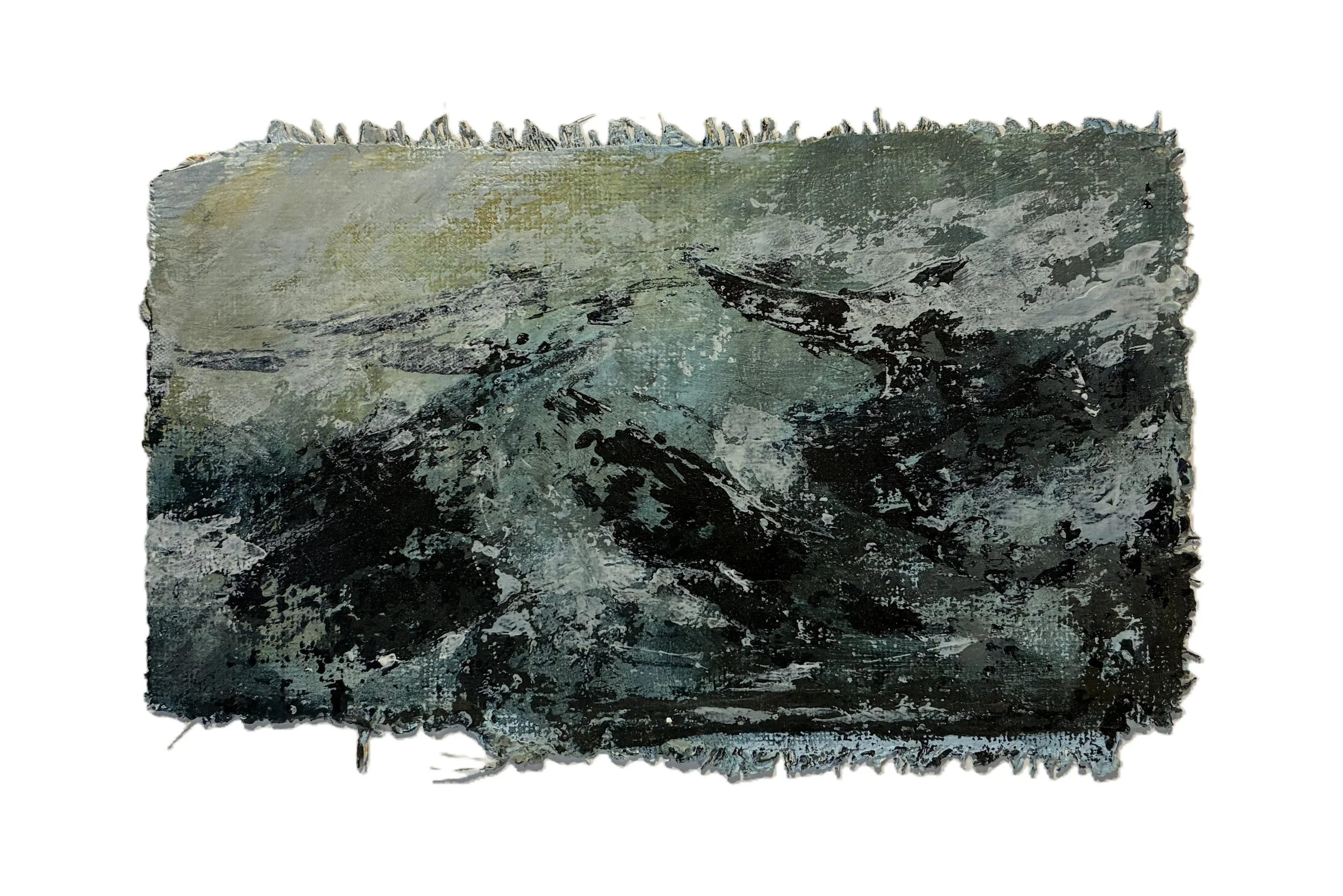 The Pause Before Recognition 06, Dimensions: 6.75"x4.25", Acrylic and pumice, 2025