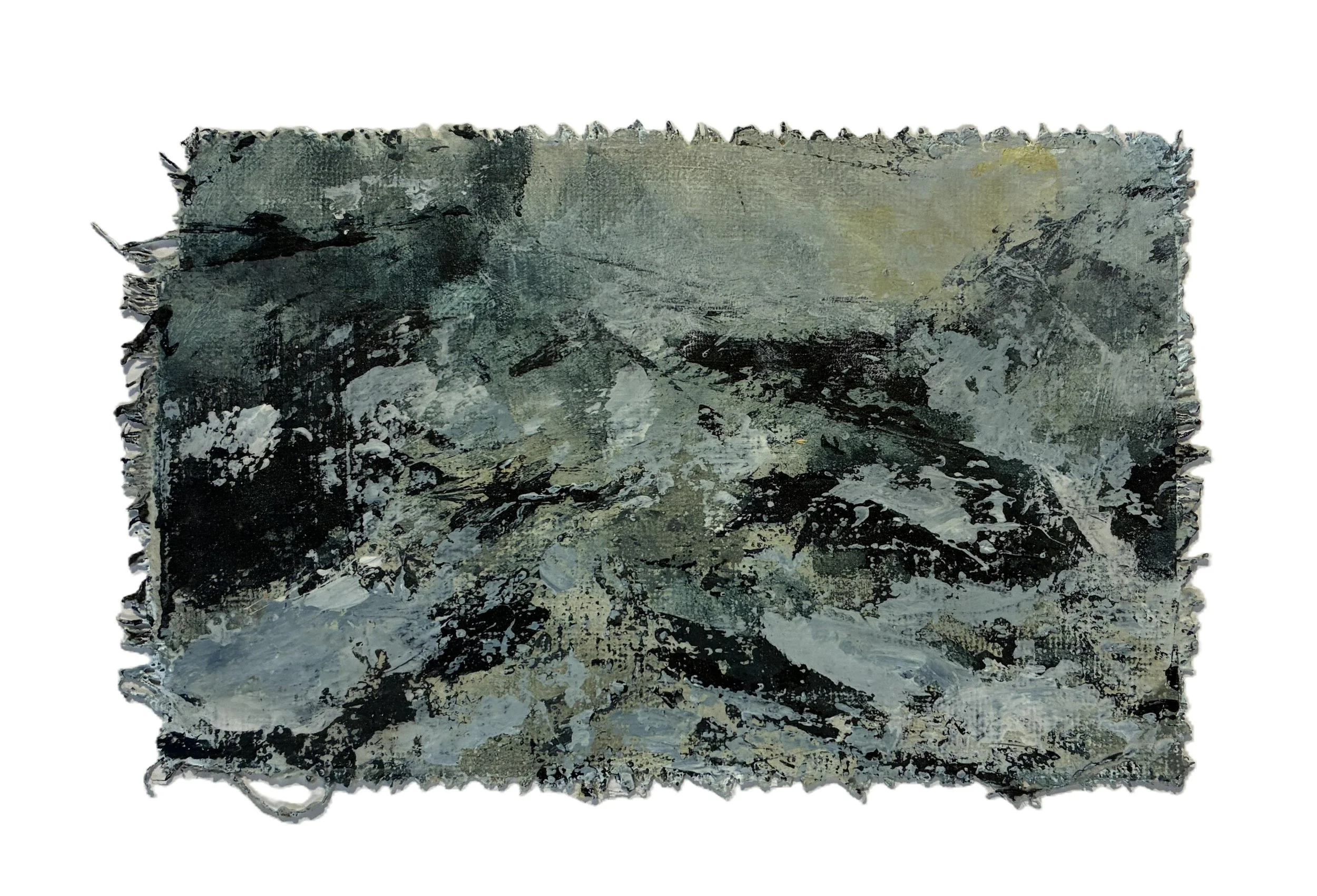 The Pause Before Recognition 04, Dimensions: 6.5"x4", Acrylic and pumice, 2025