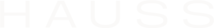 Texto 'HAUSS' em fundo preto.