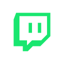 Green Twitch logo on a black background.