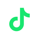 TikTok logo in green.