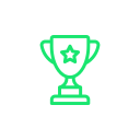 Line drawing of a trophy with a star in the center