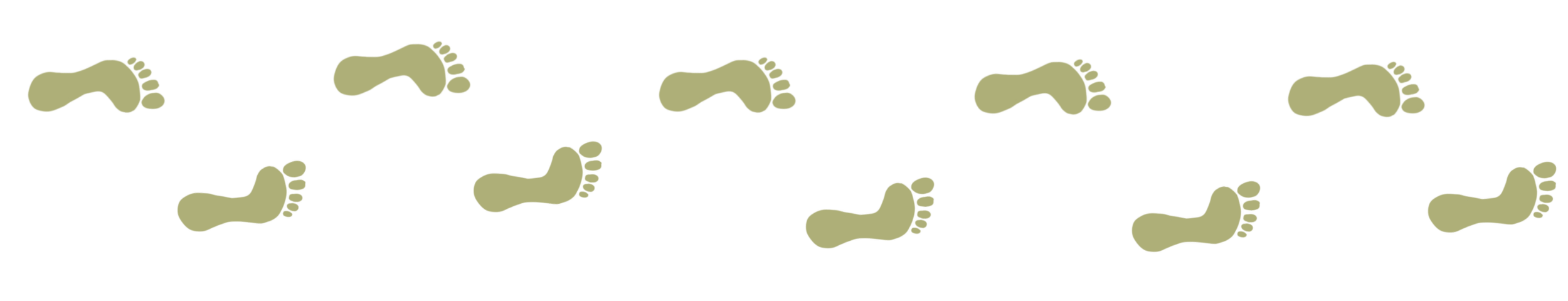 Multiple beige footprints on a black background.