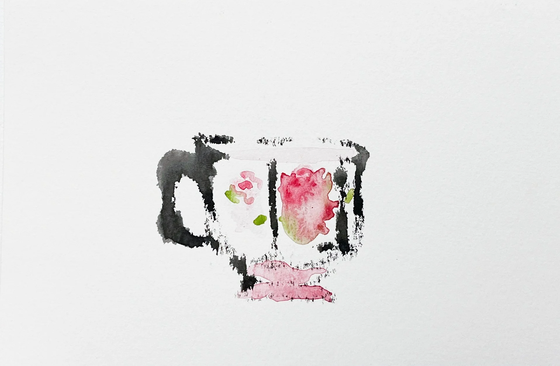 "Old Soul I," 2024, ink and watercolor on paper, 5 x 8 in.