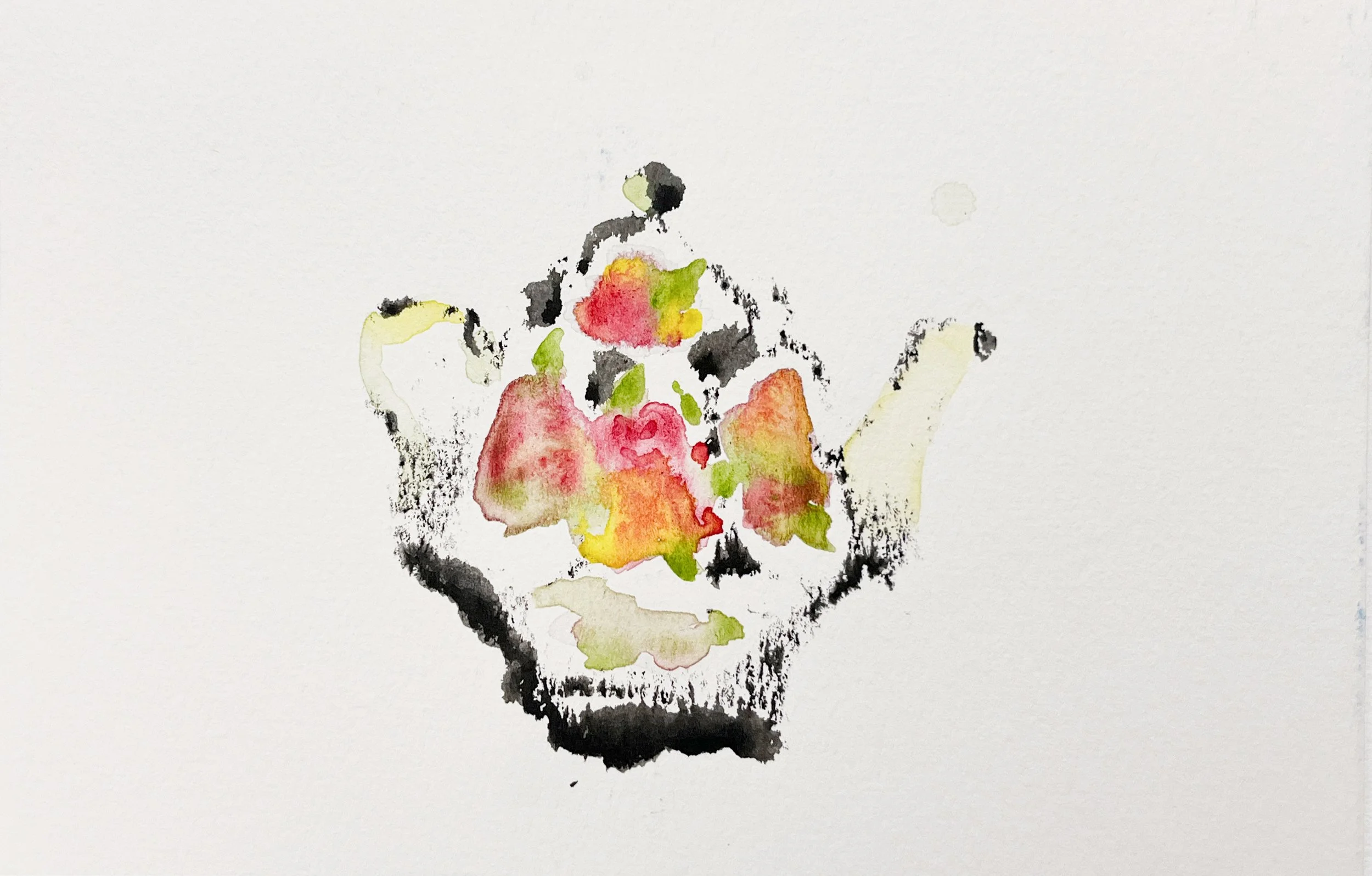 "Old Soul I," 2024, ink and watercolor on paper, 5 x 8 in.