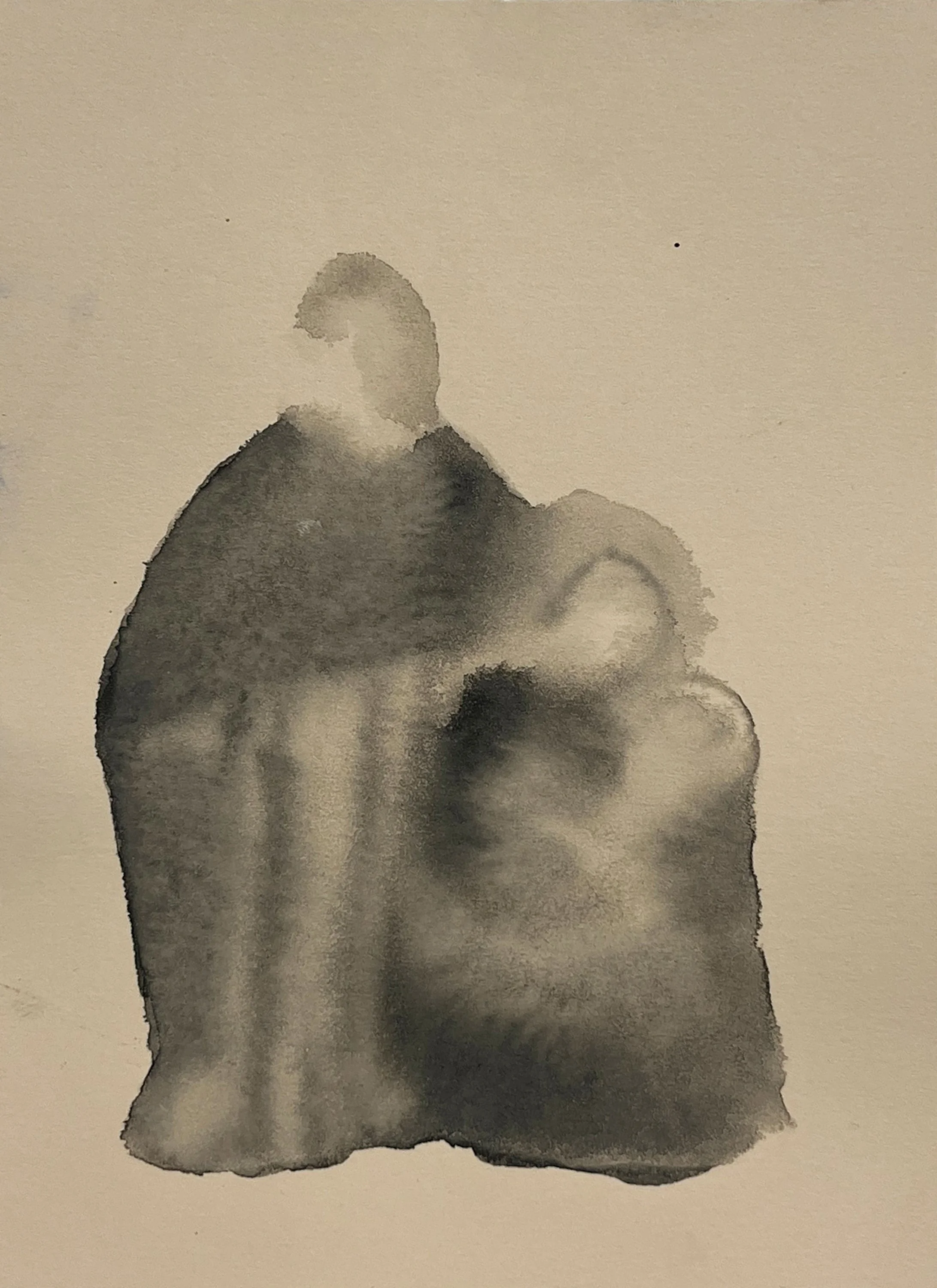 "Beithilín XIV," 2024, ink on toned paper, 7 x 5 inches